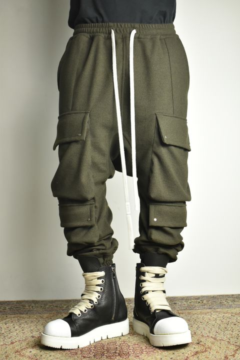 《2026AW先行予約》Knit Jersey Military Sarrouel Easy Pants"Black / Khaki" / ニットジャージーミリタリーサルエルイージーパンツ"ブラック / カーキ"