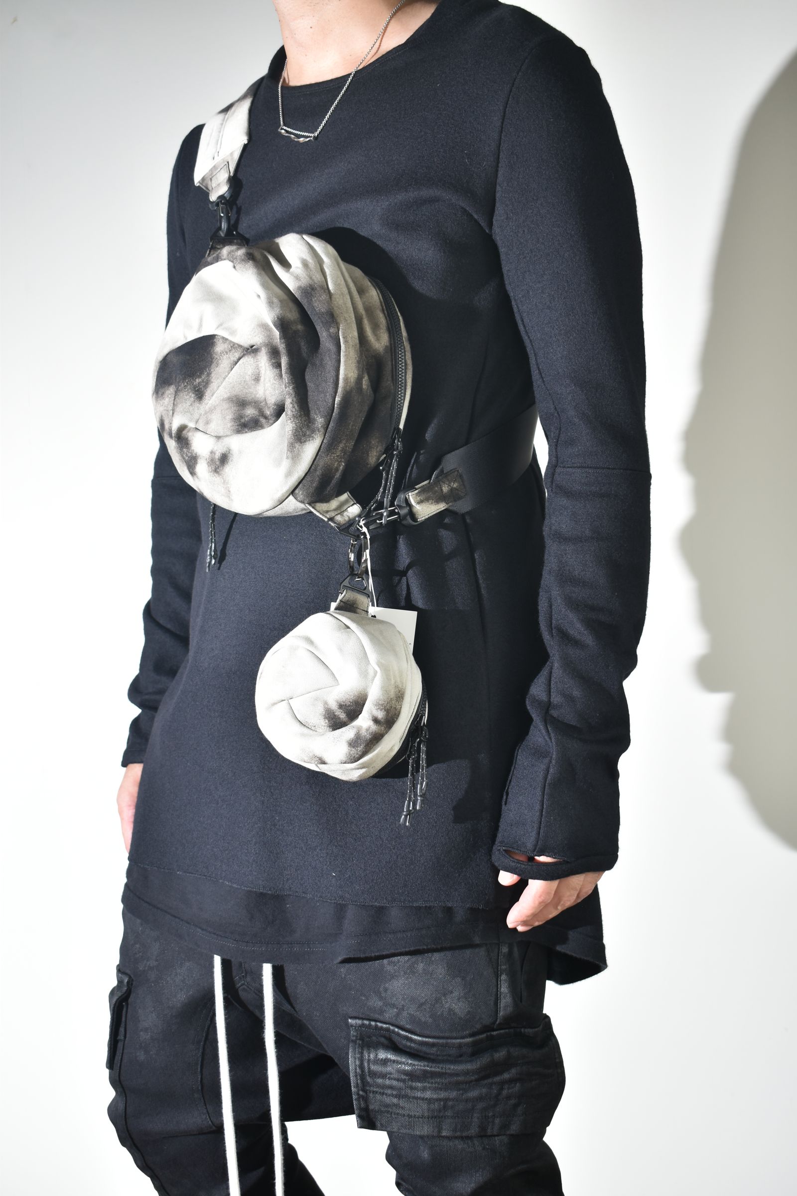 Sphere Shoulder Bag "Black Bleached" / スフィアショルダーバッグ"ブラックブリーチ"