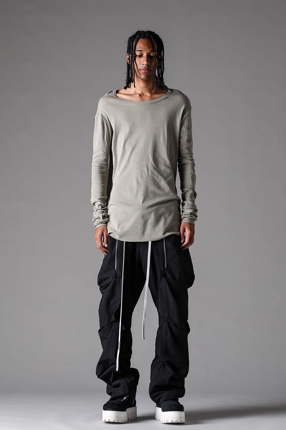 《2027SS先行予約》High Twist Rib Jersey Long Sleeve Tee "Black/ Sage Green / Brown / L.Grey / White "/ハイツイストリブジャージーロングスリーブTee"ブラック/セージグリーン/ブラウン/ライトグレー/ホワイト"