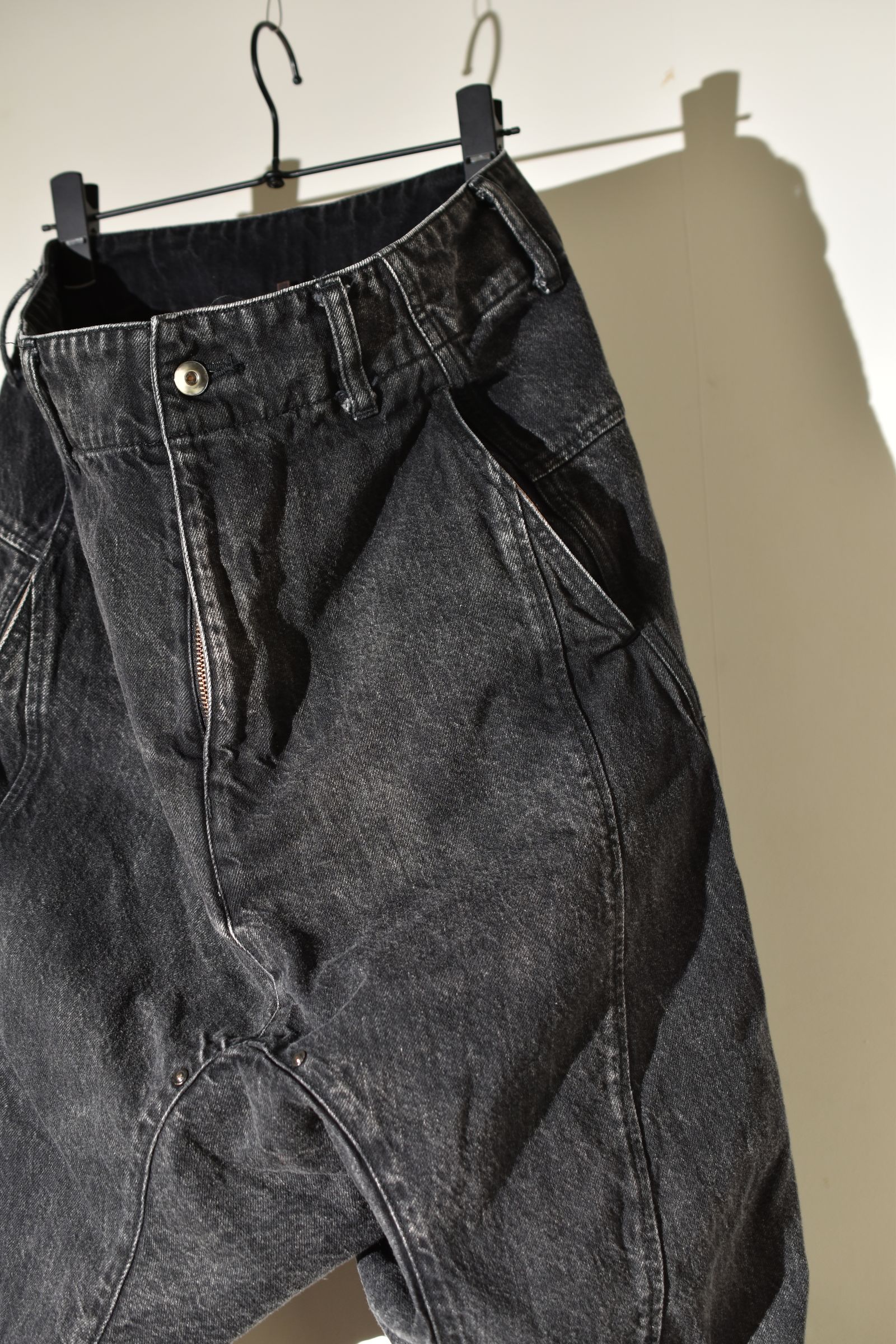 Sarrouel Denim Pants "Mist Bleach Black" / サルエルデニムパンツ "ミストブリーチブラック"