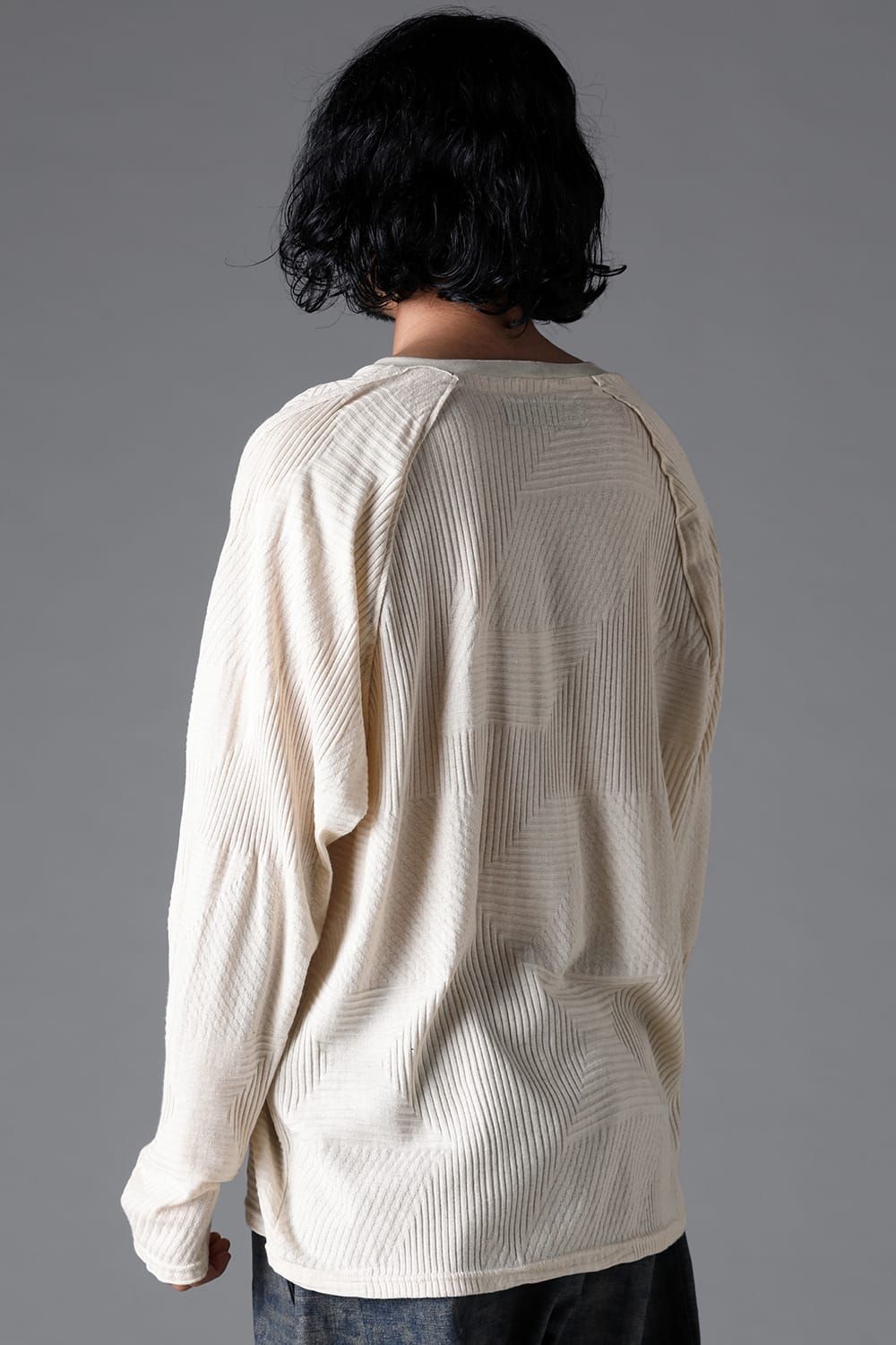 《2026SS先行予約》Deformed Stripe Pattern Shiva Long Sleeve Tee "Black / Cream" /ディフォルメドストライプパターンシヴァロングスリーブ"ブラック/クリーム"