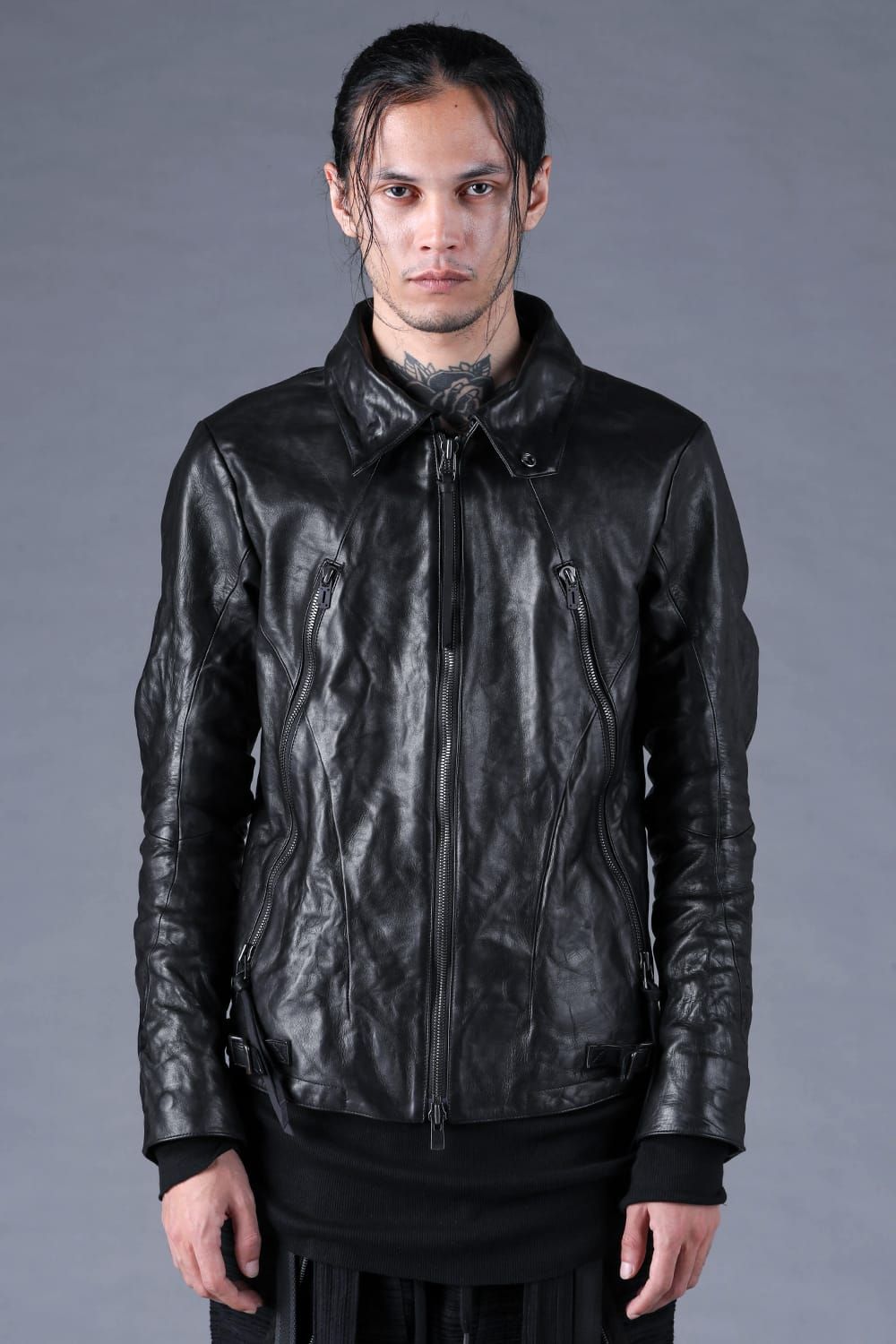 Horse Leather Collar Detachable Jacket"Black" / ホースレザーカラーデタッチャブルジャケット"ブラック"