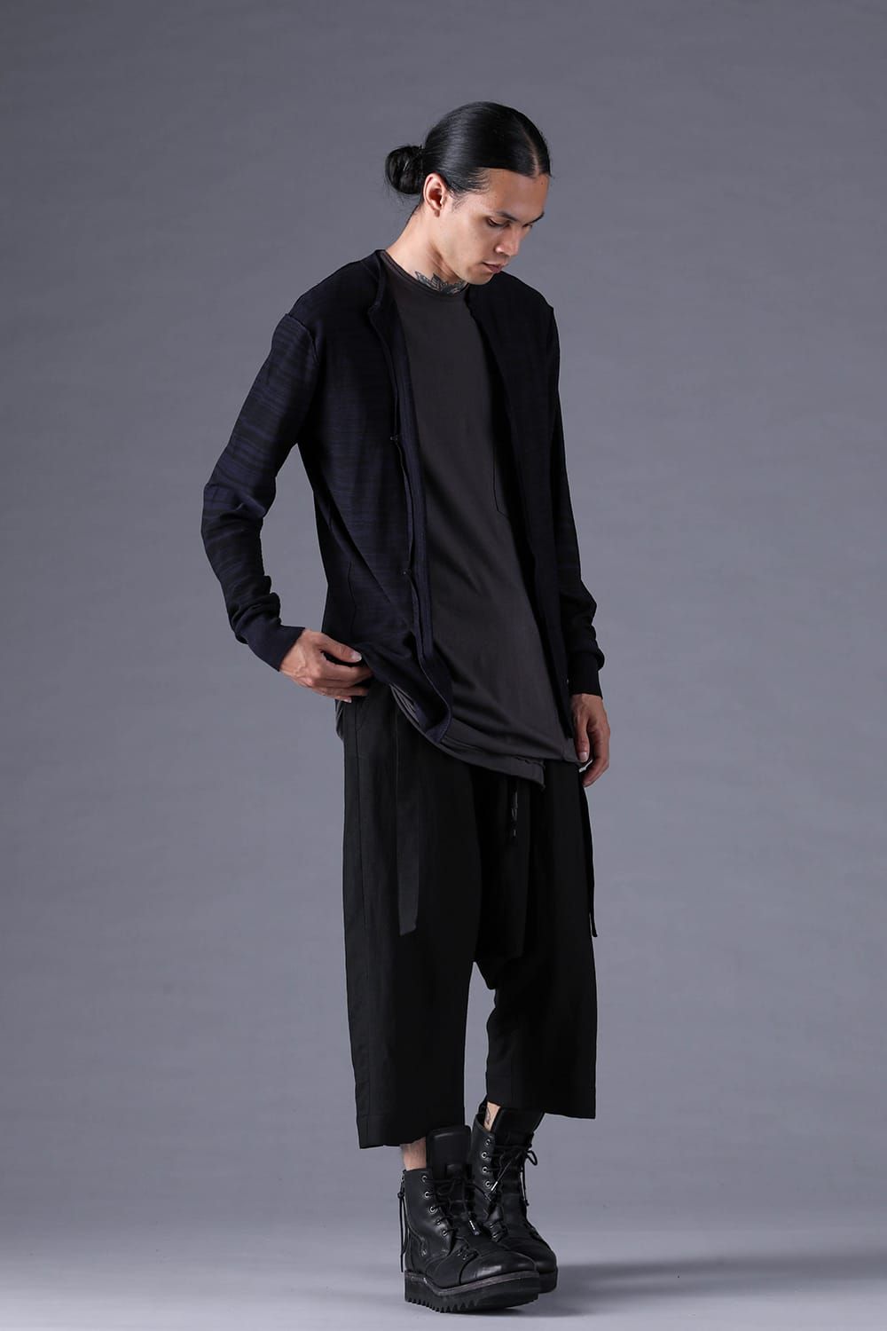 《2027SS先行予約分》Bamboo Linen Wide-Leg Cropped Pants"Black" / バンブーリネンワイドクロップドパンツ"ブラック"