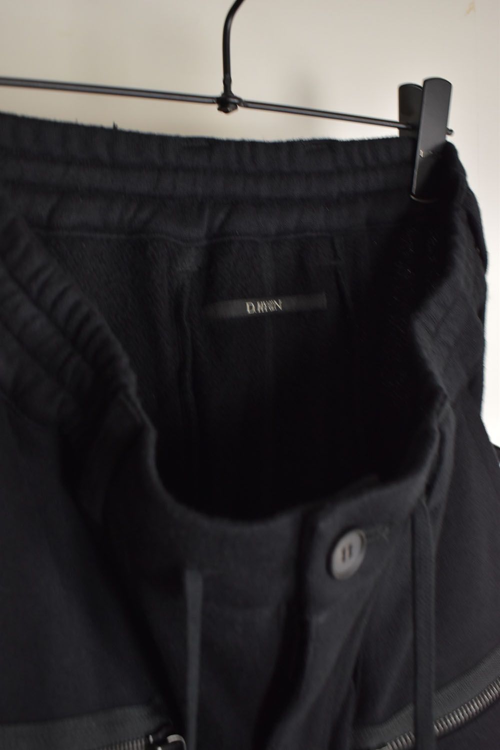 Non-ply Yarn Lined Belt Adjustable Crotch Jog Pants "Black" / 無撚糸裏毛ベルトアジャストロークロッチジョグパンツ"ブラック"