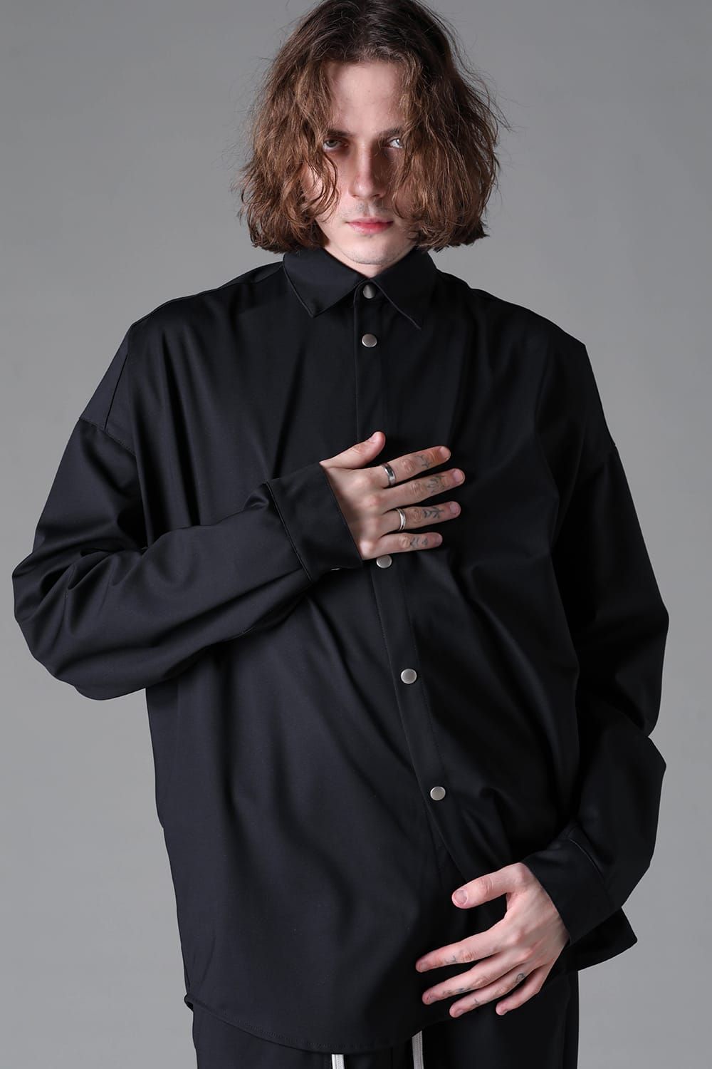 《2026AW先行予約》Technical Nylon Cocoon Shirts"Black" / テクニカルナイロンコクーンシャツ"ブラック"