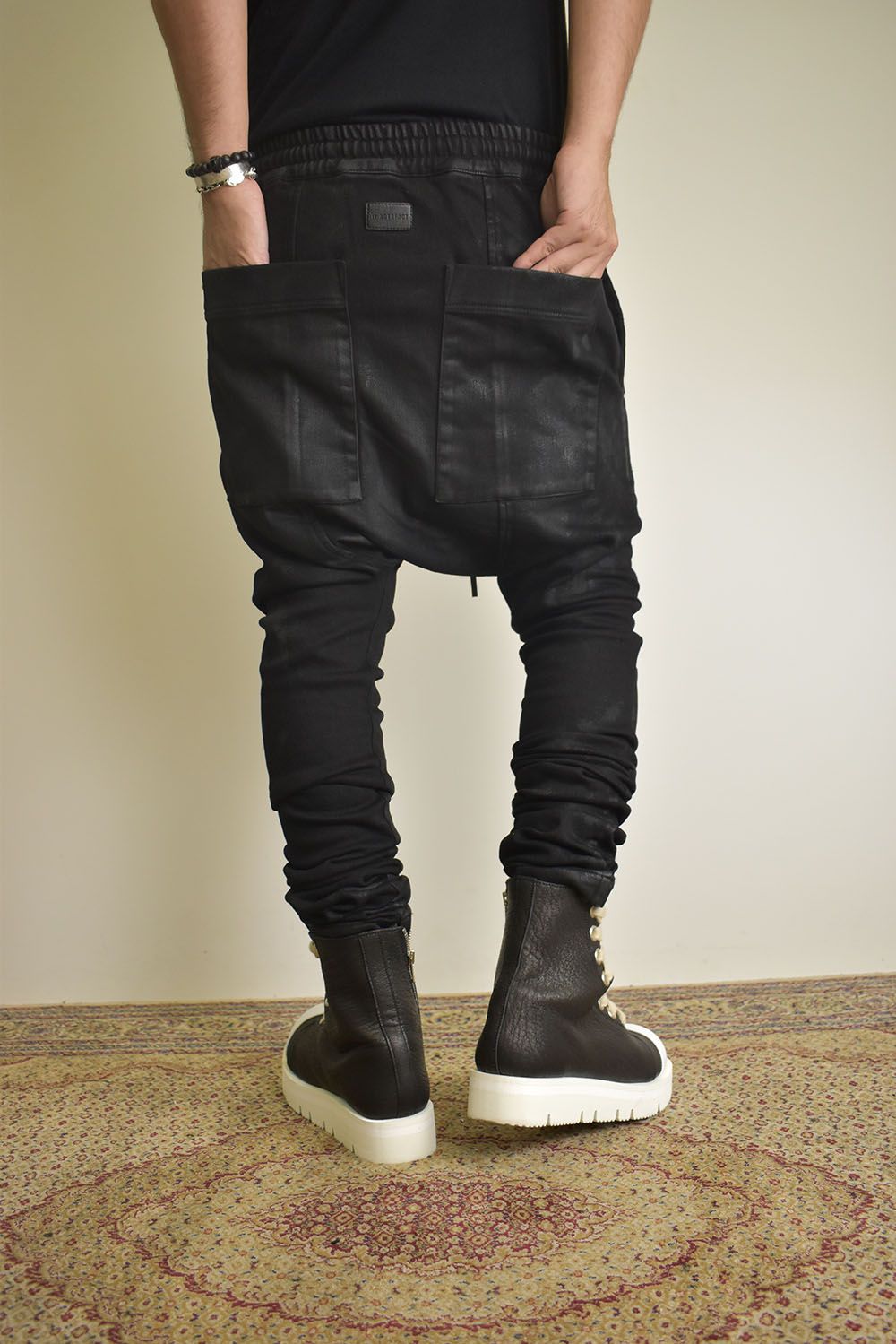 Coating Bonding  Sarouel Skinny Denim"Black" / コーティングボンディングサルエルスキニーデニム"ブラック"