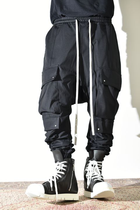 Technical Nylon Military Sarrouel Easy Pants"Black" / テクニカルナイロンミリタリーサルエルイージーパンツ"ブラック"