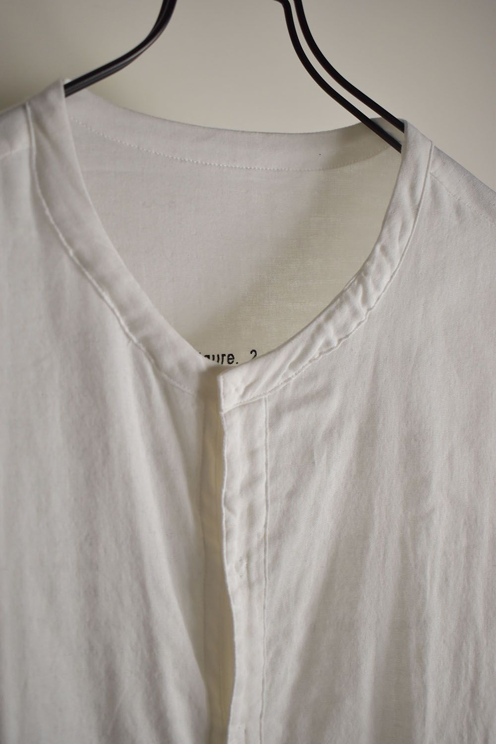 Round Neck Reversible Gauze Shirt"Off White" / ラウンドネックリバーシブルガーゼシャツ"オフホワイト"