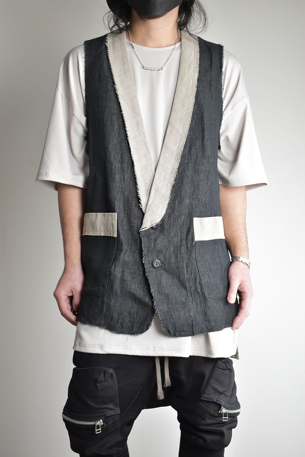 SLEEVELESS JACKET"Black"/スリーブレスジャケット"ブラック"