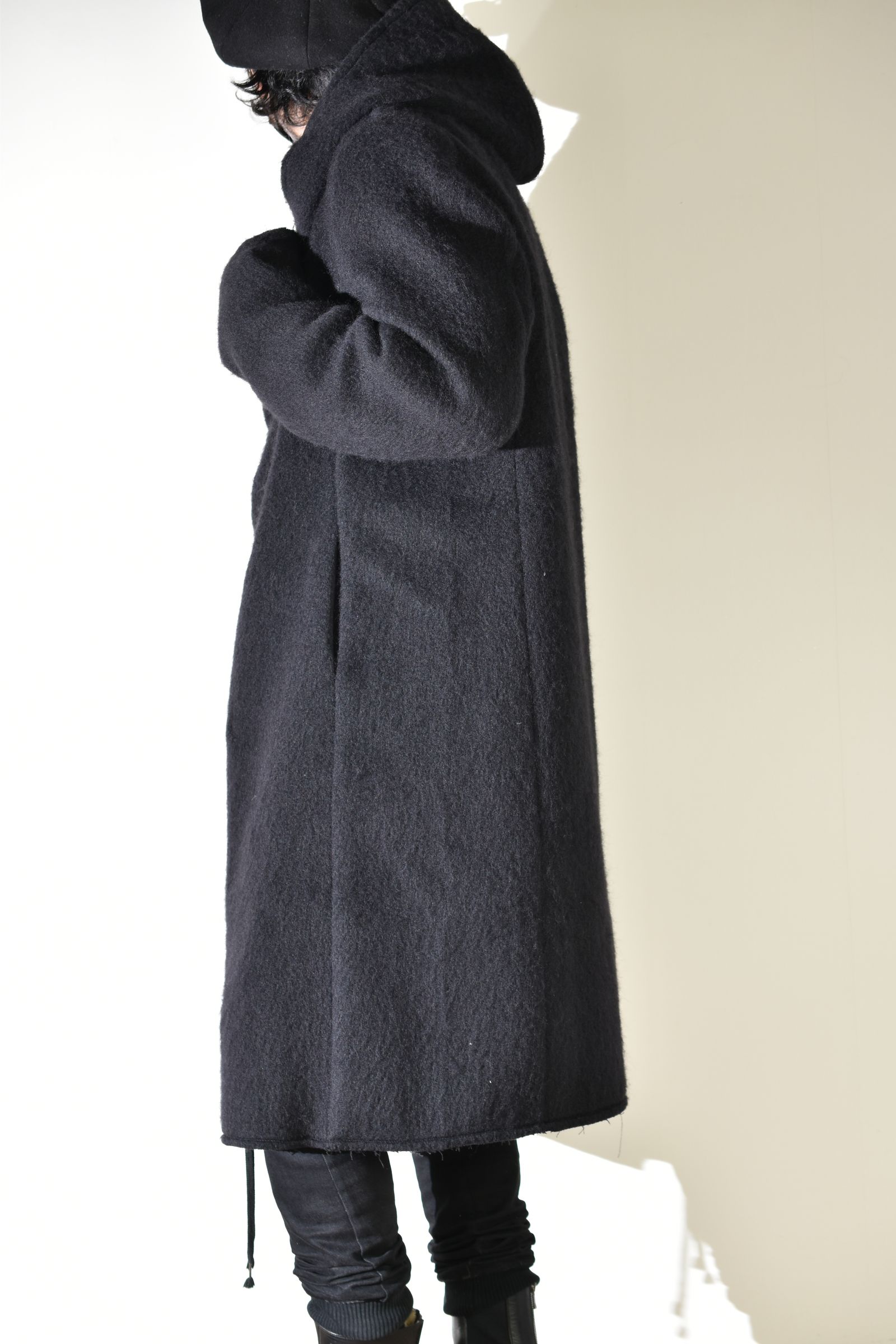 Shawl Collar Hoodie Coat "Black" / ショールカラーフーディコート"ブラック"