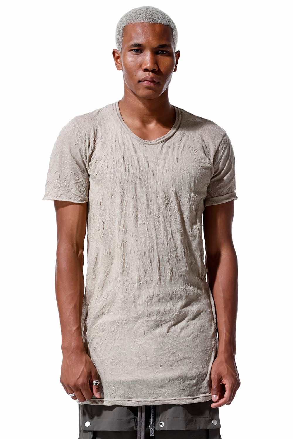 《2026SS先行予約》Gauze Washer Crew Neck Tee "Black/White/Ivory/Beige/Grey"/ガーゼワッシャークルーネックTee"ブラック/ホワイト/アイボリー/ベージュ/グレー"