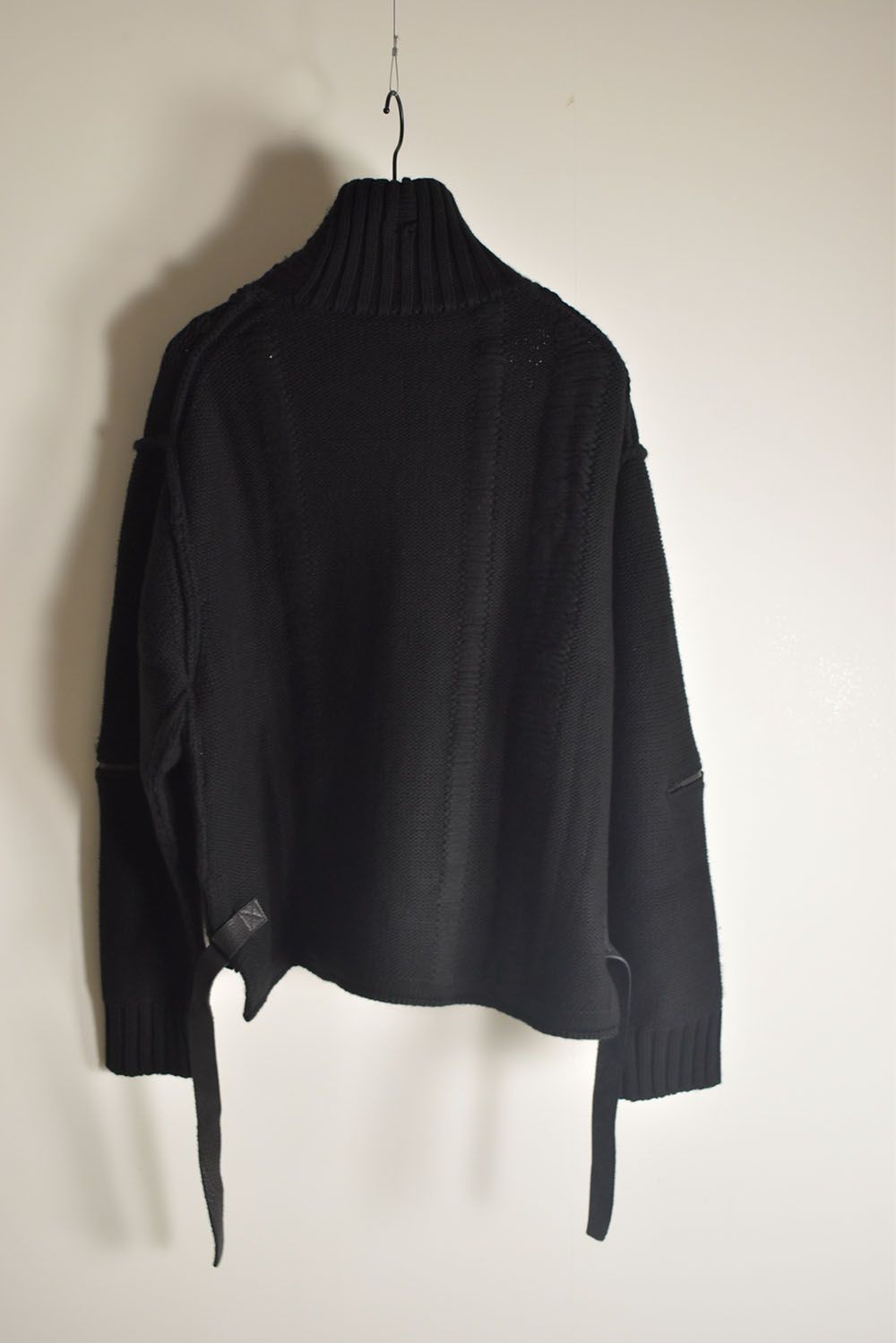 Damage Stripe Knit Cropped Jacket "Black" / ダメージストライプニットクロップドジャケット"ブラック"