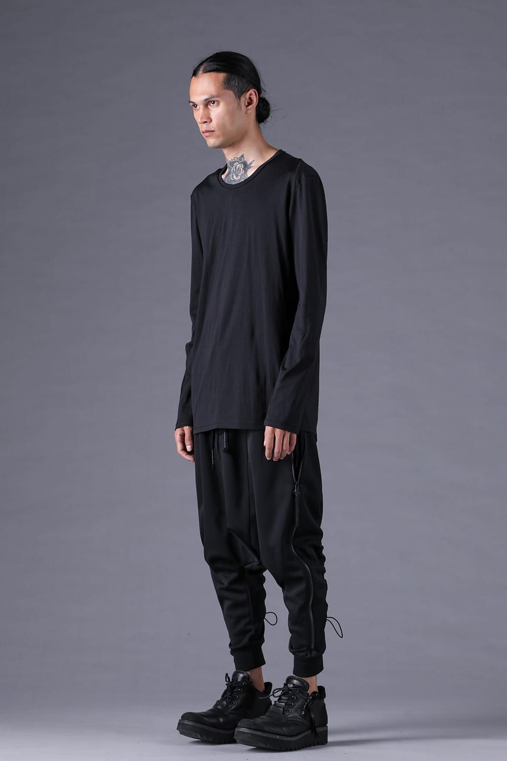 《2027SS先行予約分》100/3 Cotton L/ST T-Shirt"Black" / 100/3天竺ロングスリーブTee"ブラック"