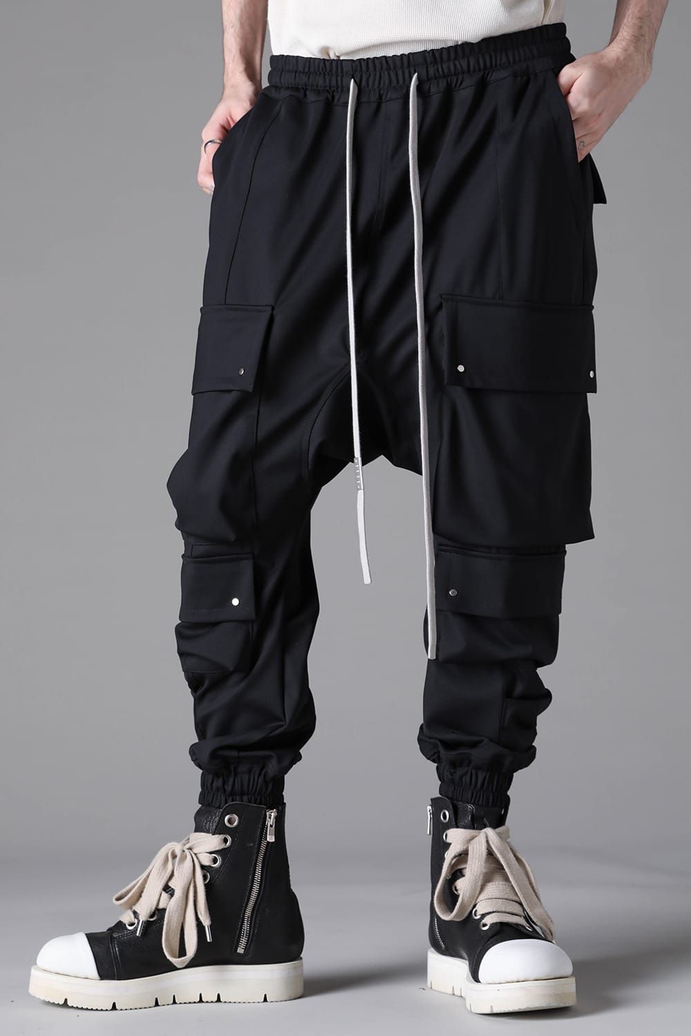 《2026AW先行予約》Technical Nylon Military Sarrouel Easy Pants"Black" / テクニカルナイロンミリタリーサルエルイージーパンツ"ブラック"