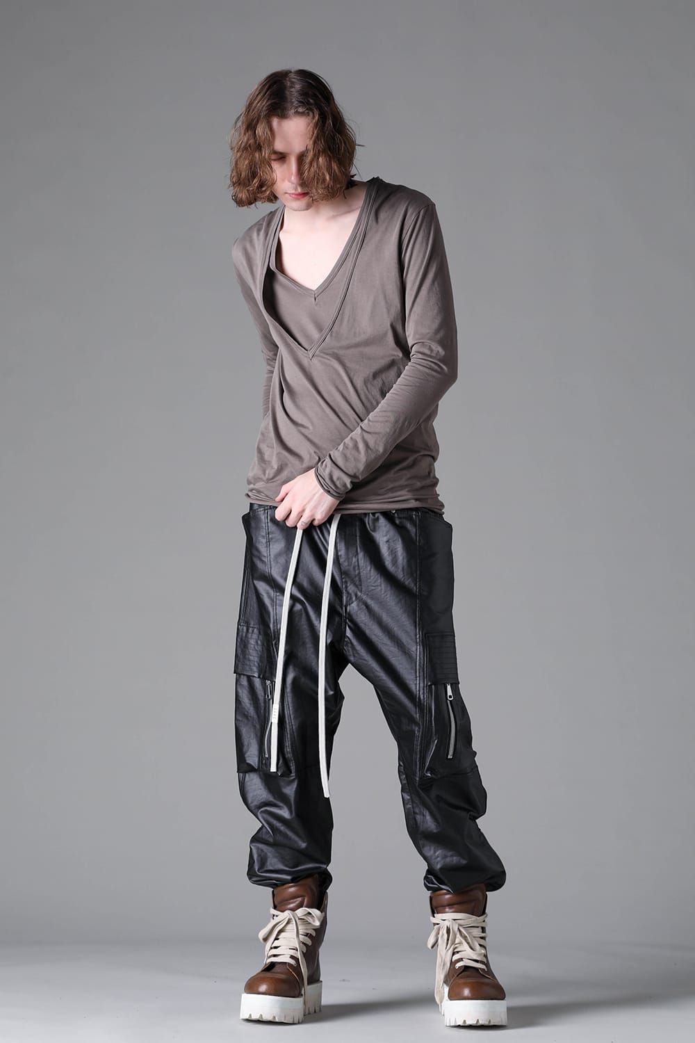 《2026AW先行予約》Layerd V Neck Long Sleeve"Black / Mustard yellow /Grey /White" / レイヤードVネックロングスリーブ"ブラック/マスタードイエロー/グレー/ホワイト"