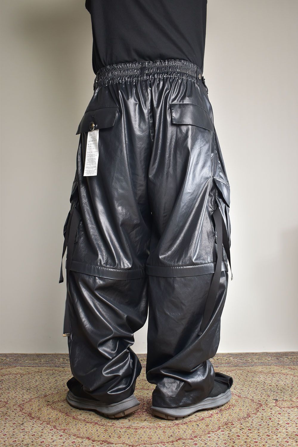 Fake Fake Leather Detachable Cargo Pants"Black"/フェイクフェイクレザーデタッチャブルカーゴパンツ"ブラック"