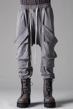 《2027SS先行予約》French Terry Belt Cargo Sarrouel Easy Pants "Black / Grey / L.Beige"/ フレンチテリー裏毛ベルトカーゴサルエルイージーパンツ"ブラック / グレー /ライトベージュ"