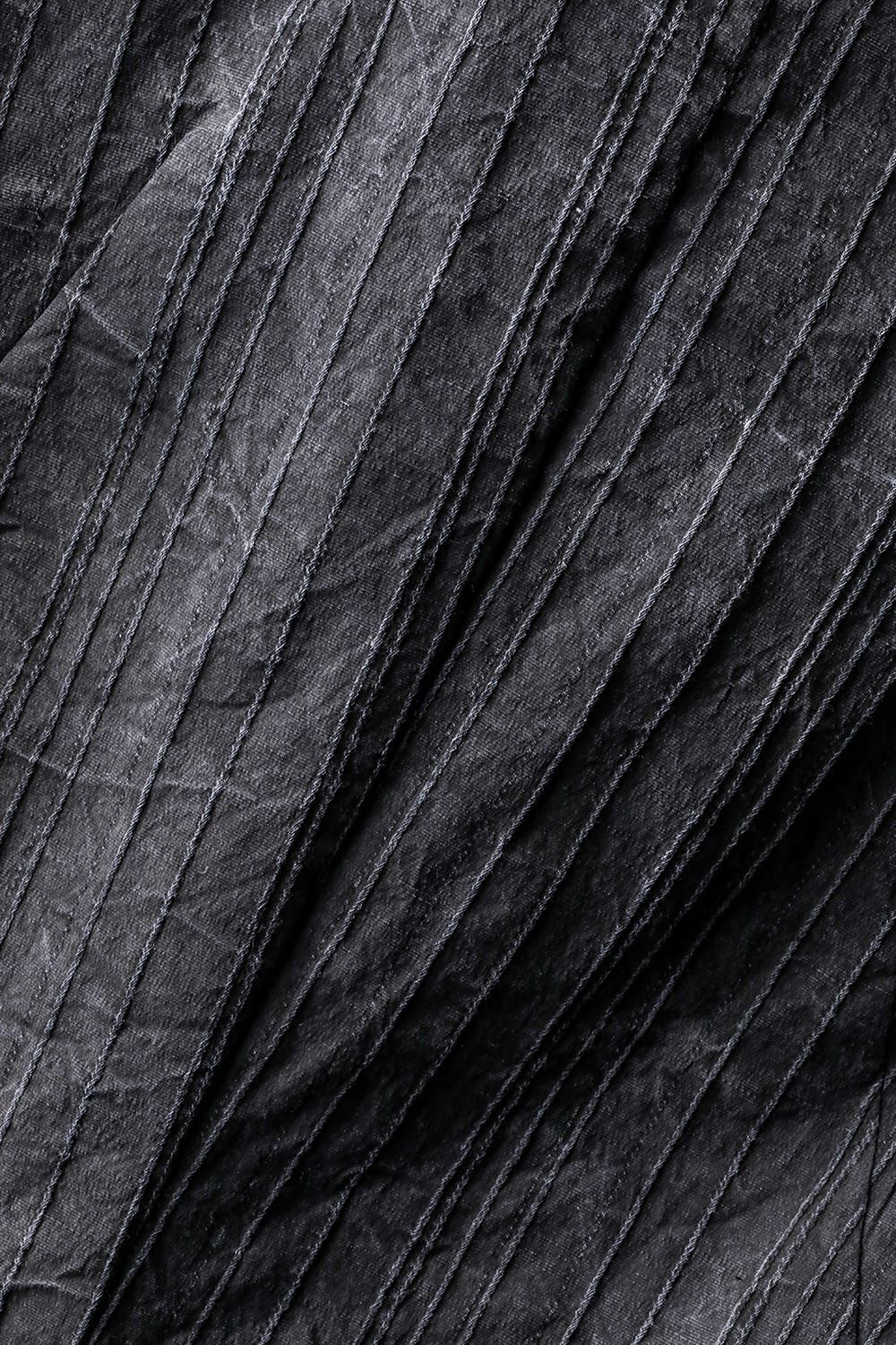 《2027SS先行予約分》Mura-Dye Dobby Stripe Shawl-Collar Vest"Charcoal" / ムラ染トビーストライプショールカラーベスト"チャコール"