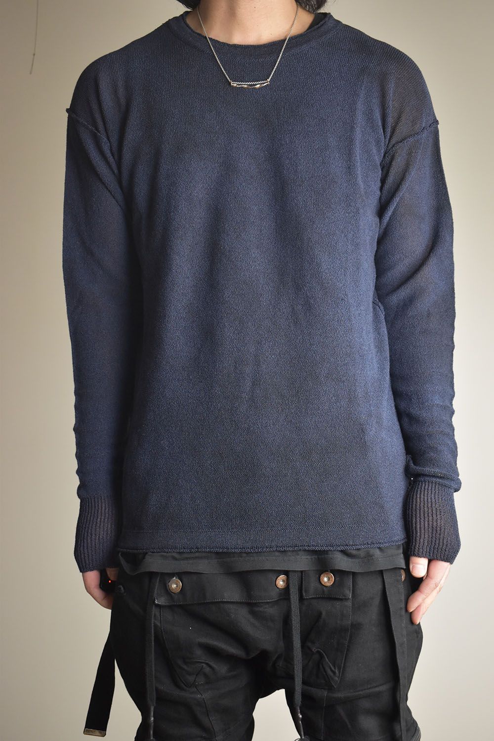 7G Paper Yarn Knit Pullover"Navy" / 7Gペーパーヤーンニットプルオーバー"ネイビー"