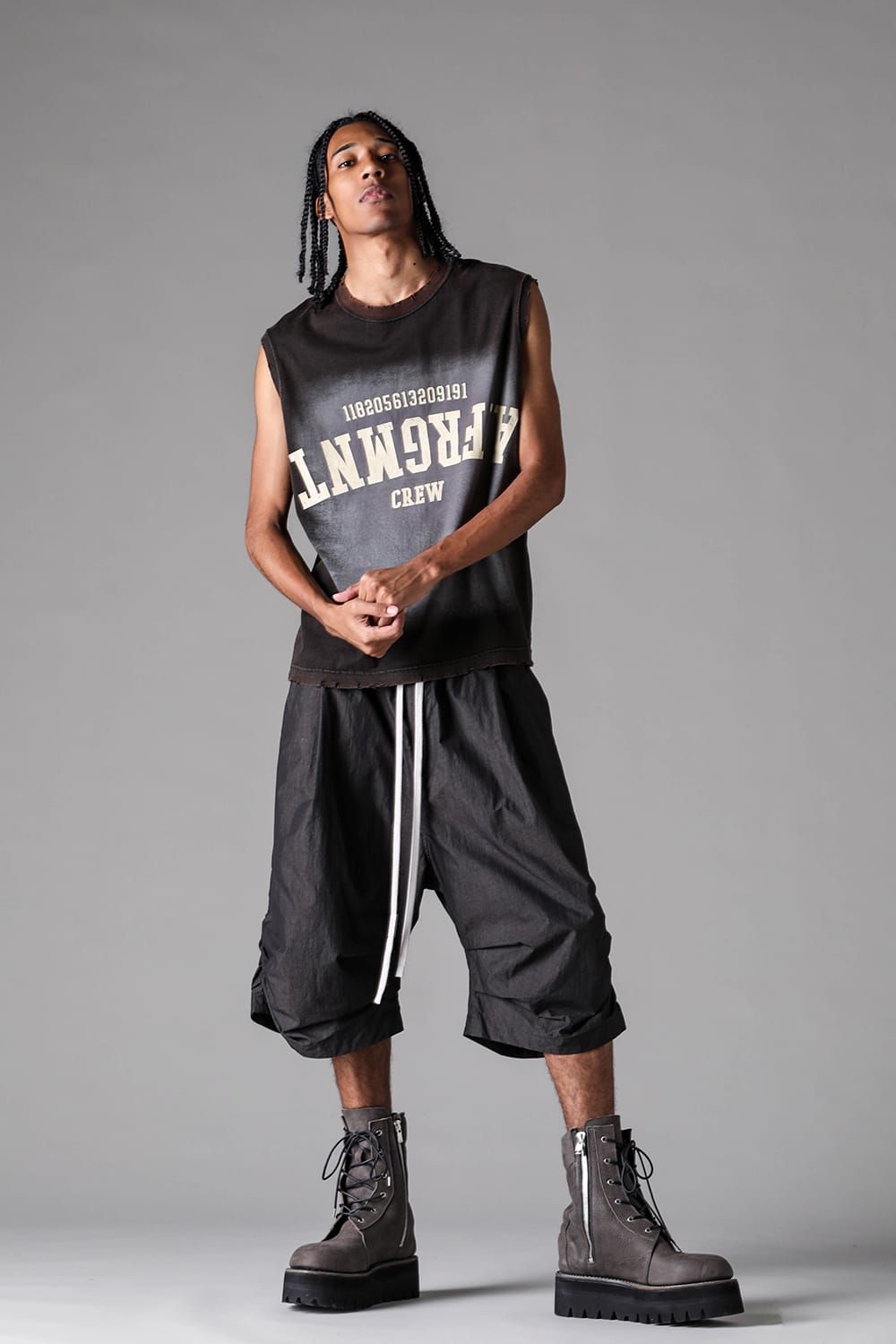 《2027SS先行予約》AFRGMNT Short Tank "Burnt Black / Ecru / Smoky Indigo / Ash Mint " / AFRGMNT ショートタンク"バーントブラック / エクリュ /スモーキーインディゴ /アッシュミント"