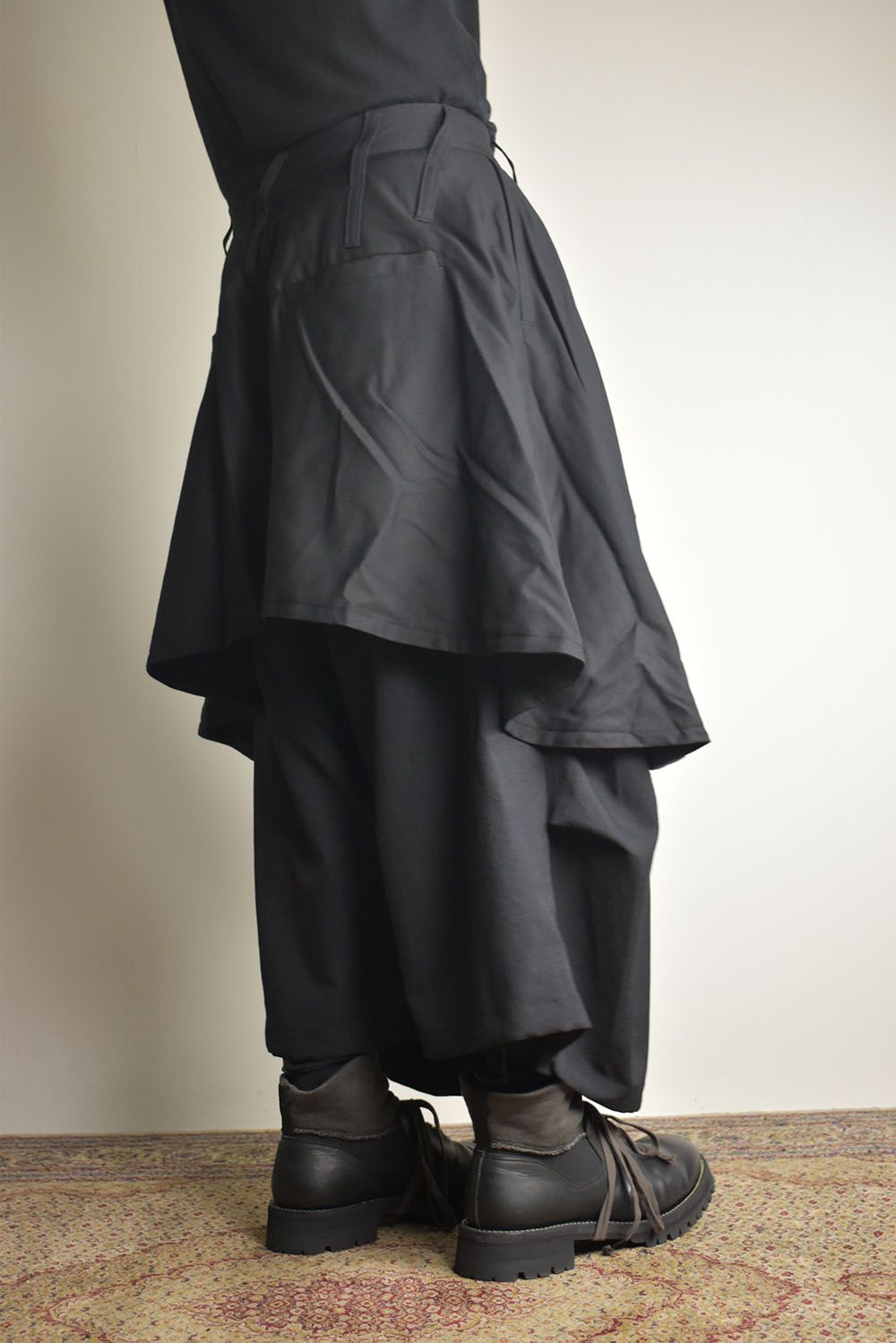 Layerd Super Wide Sarouel"Black" / レイヤードスーパーワイドサルエル"ブラック"
