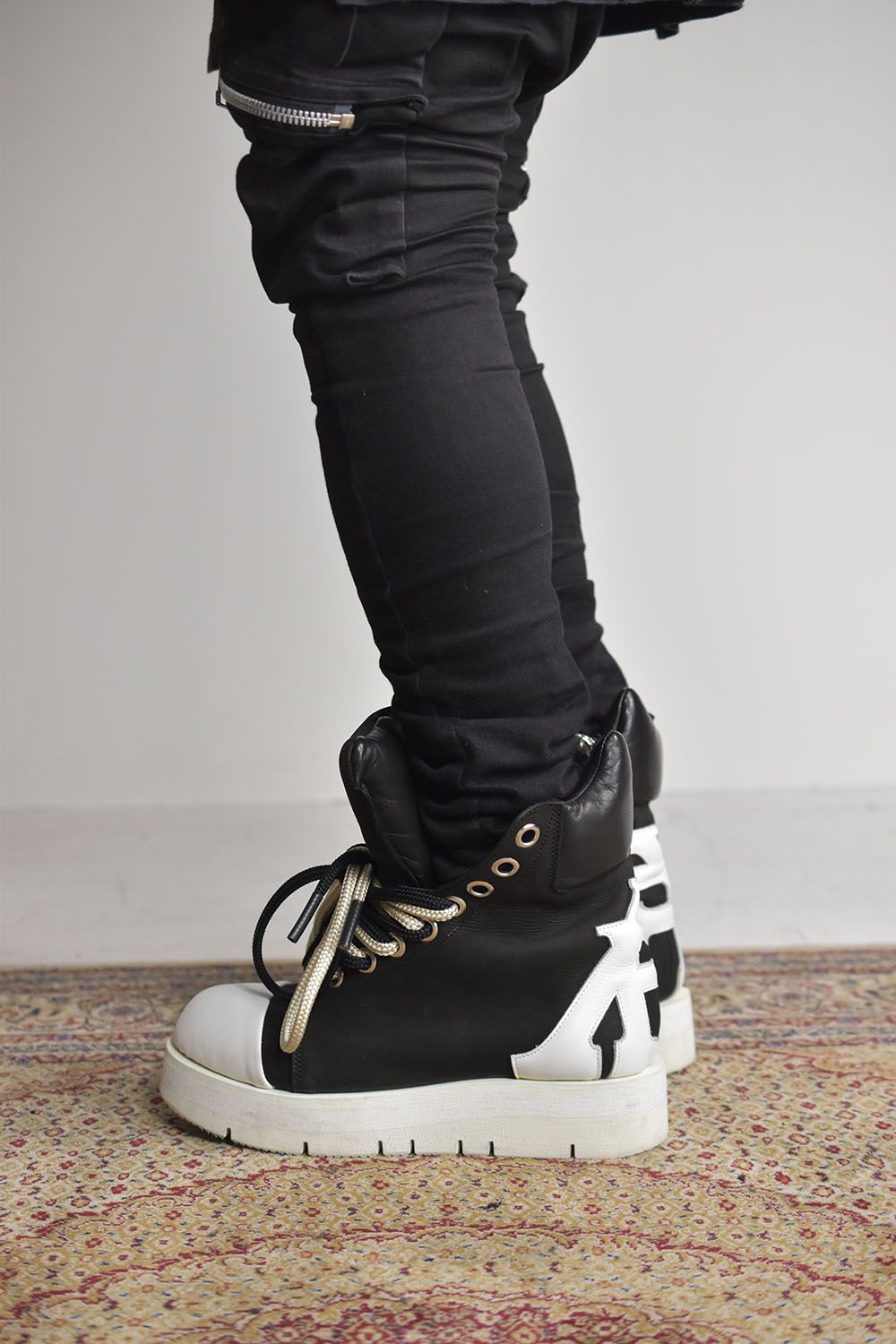 High Cut Sneakers"Black×White"/ハイカットスニーカー"ブラック×ホワイト"