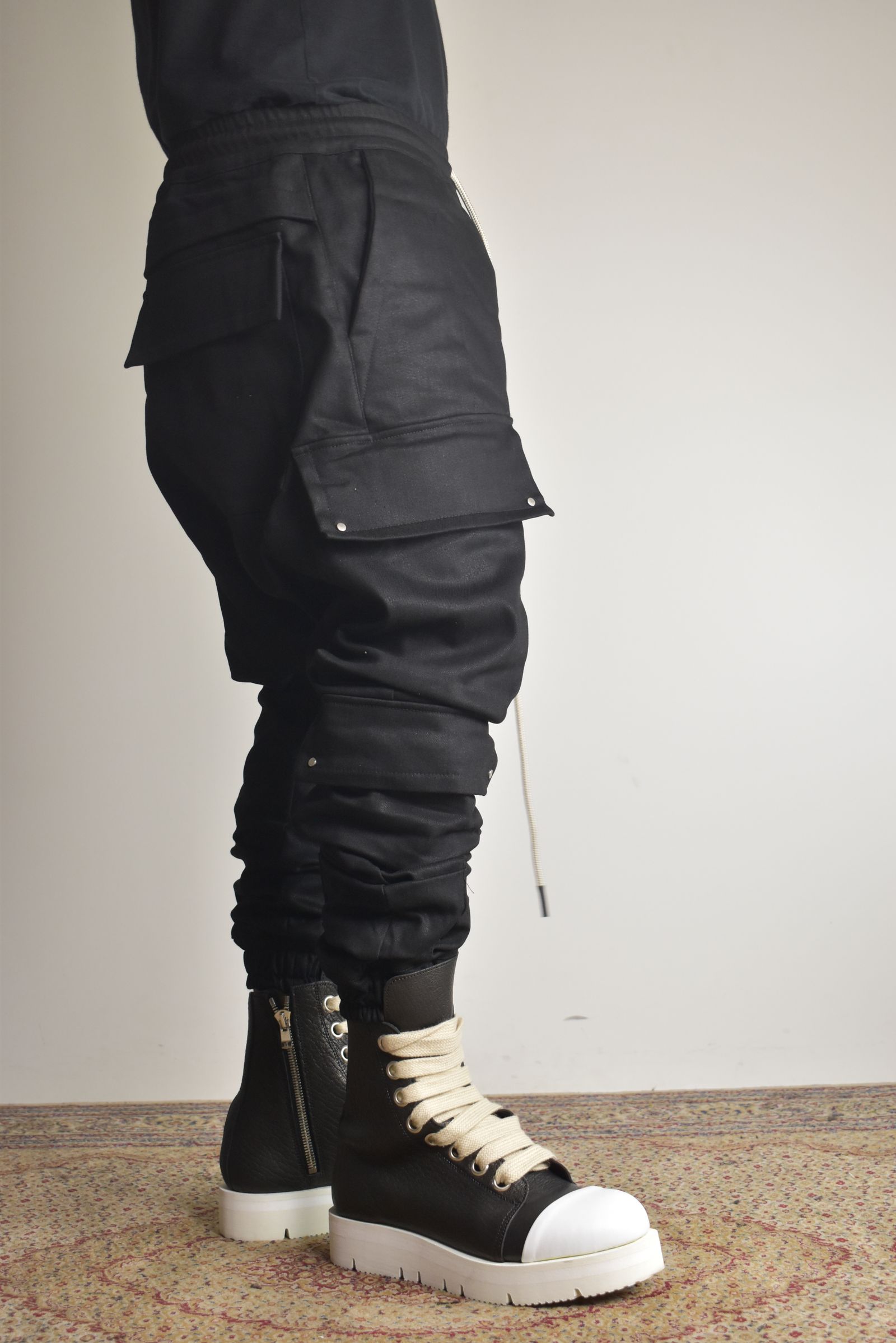 Bonding Sarouel Cargo Jogger Denim"Black" / ボンディングサルエルカーゴジョガーデニム"ブラック"