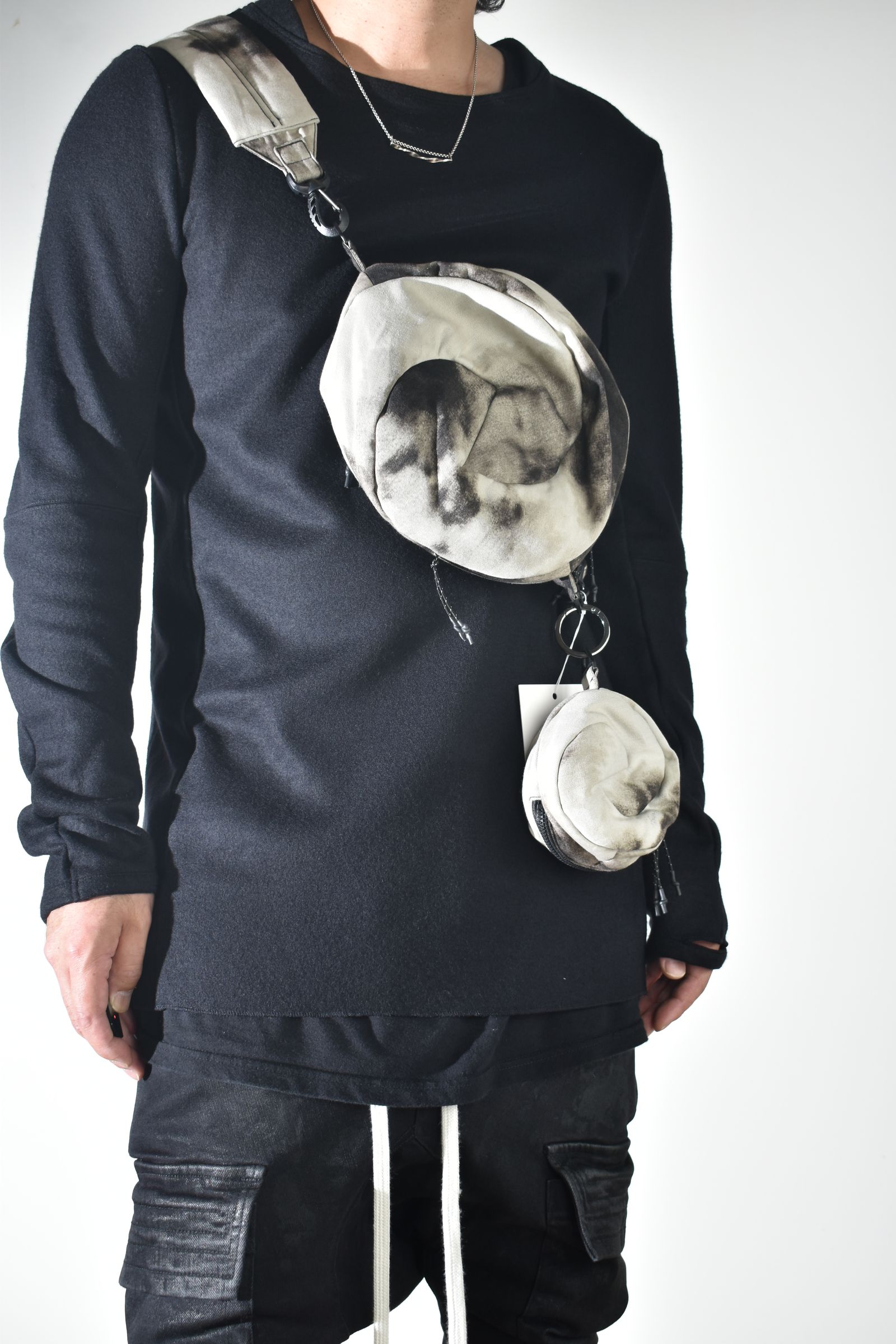 Sphere Shoulder Bag "Black Bleached" / スフィアショルダーバッグ"ブラックブリーチ"