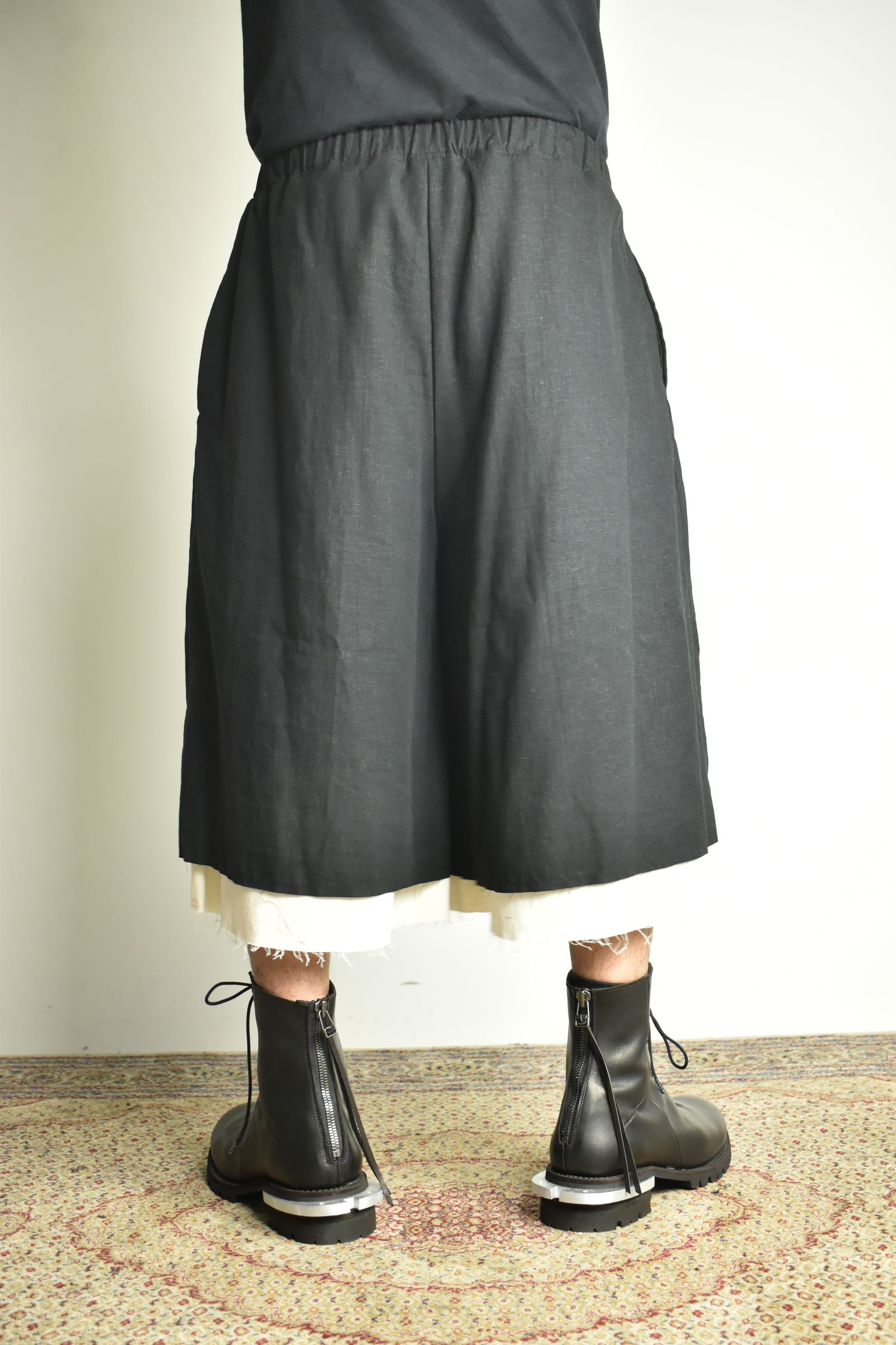 Layerd Easy Half Pants"Black" / レイヤードイージーハーフパンツ"ブラック"