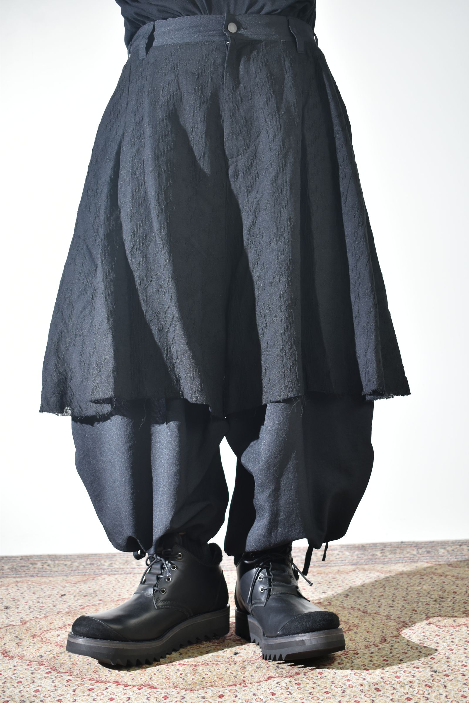 Layerd Wide Sarrouel"Black" /  レイヤードワイドサルエル"ブラック"