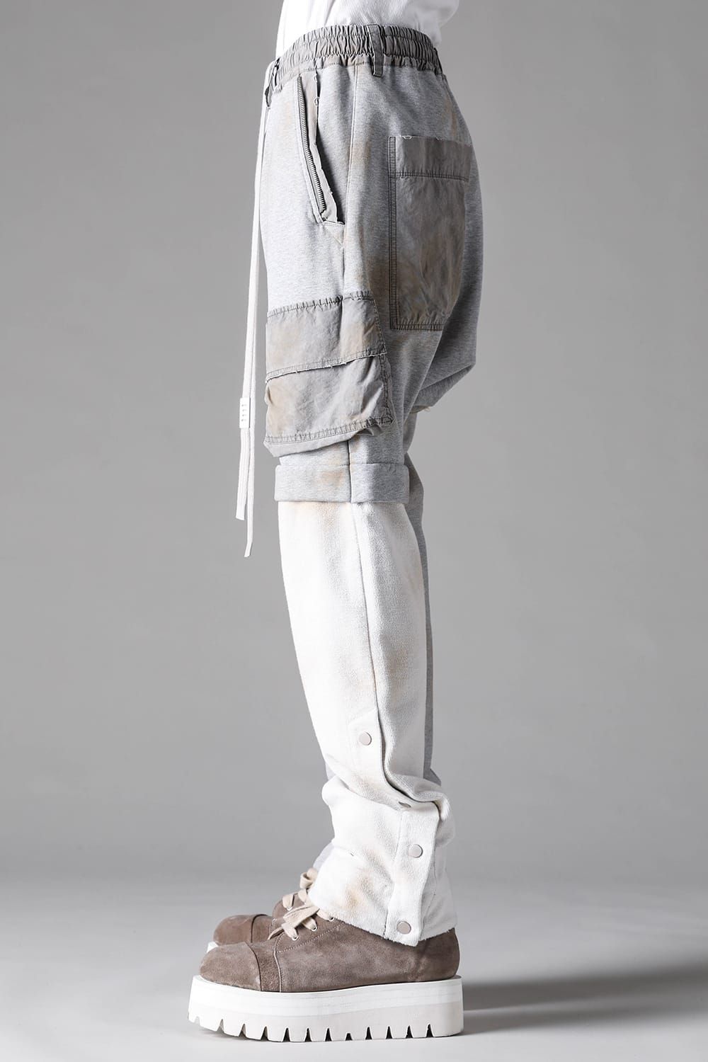 《2027SS先行予約》Vintage Cargo Flare Long Pants "Black × Brown / Grey × L.Grey / Ivory" / ヴィンテージカーゴフレアロングパンツ"ブラック×ブラウン / グレー×ライトグレー / アイボリー"
