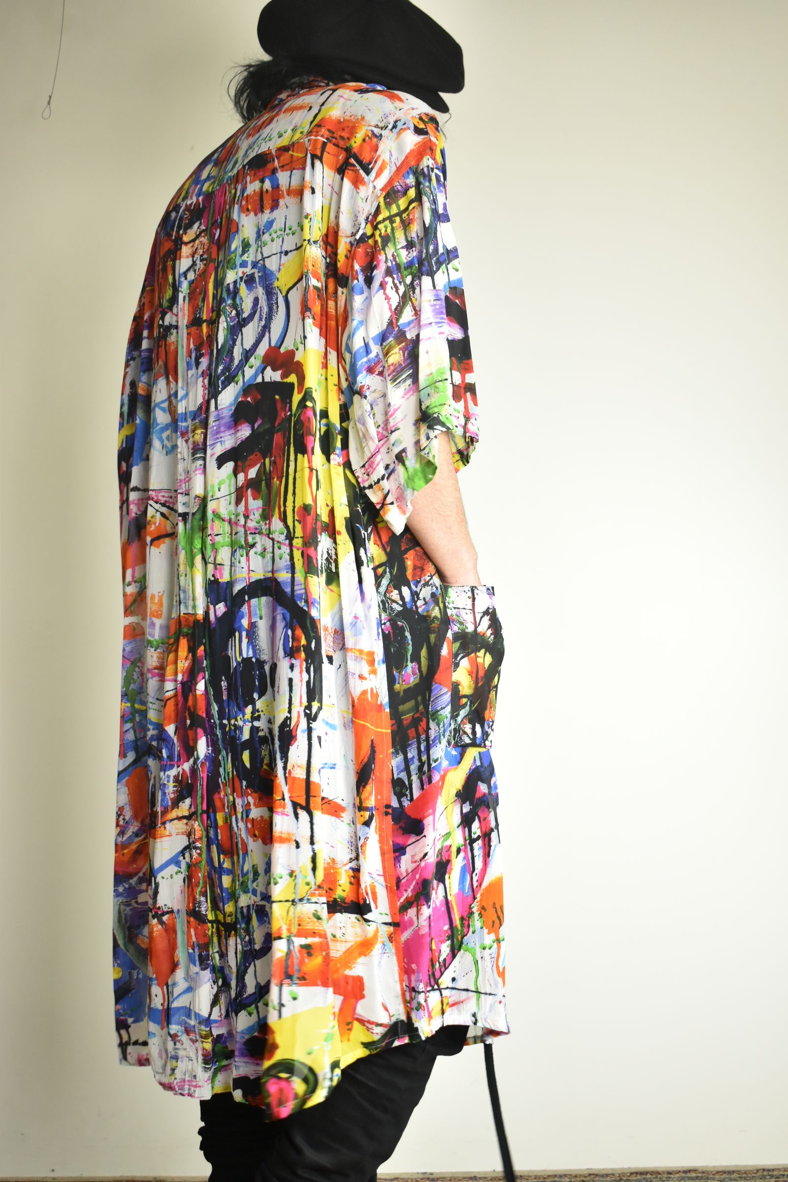 Rayon Chiffon Inkjet Print Short-Sleeved Big Shirt&Dress"Color Print" / レーヨンシフォンインクジェットプリント半袖ビッグシャツ / ワンピース"カラープリント"