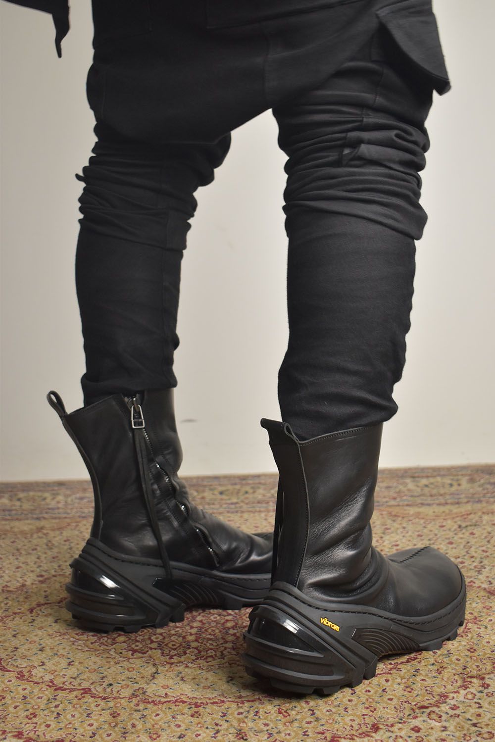Over Lock Side Zip Boots_Maryam Horse Front "Black" / オーバーロックサイドジップブーツ マリアムホースフロント"ブラック"