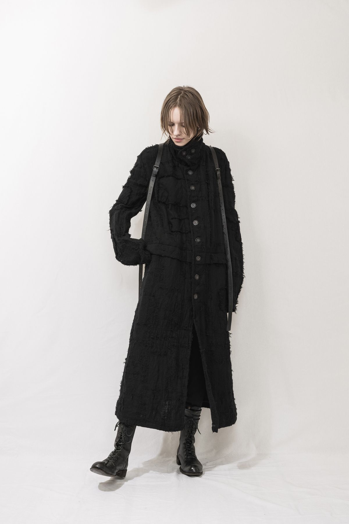 Oversized Patched Long Coat-BORO-