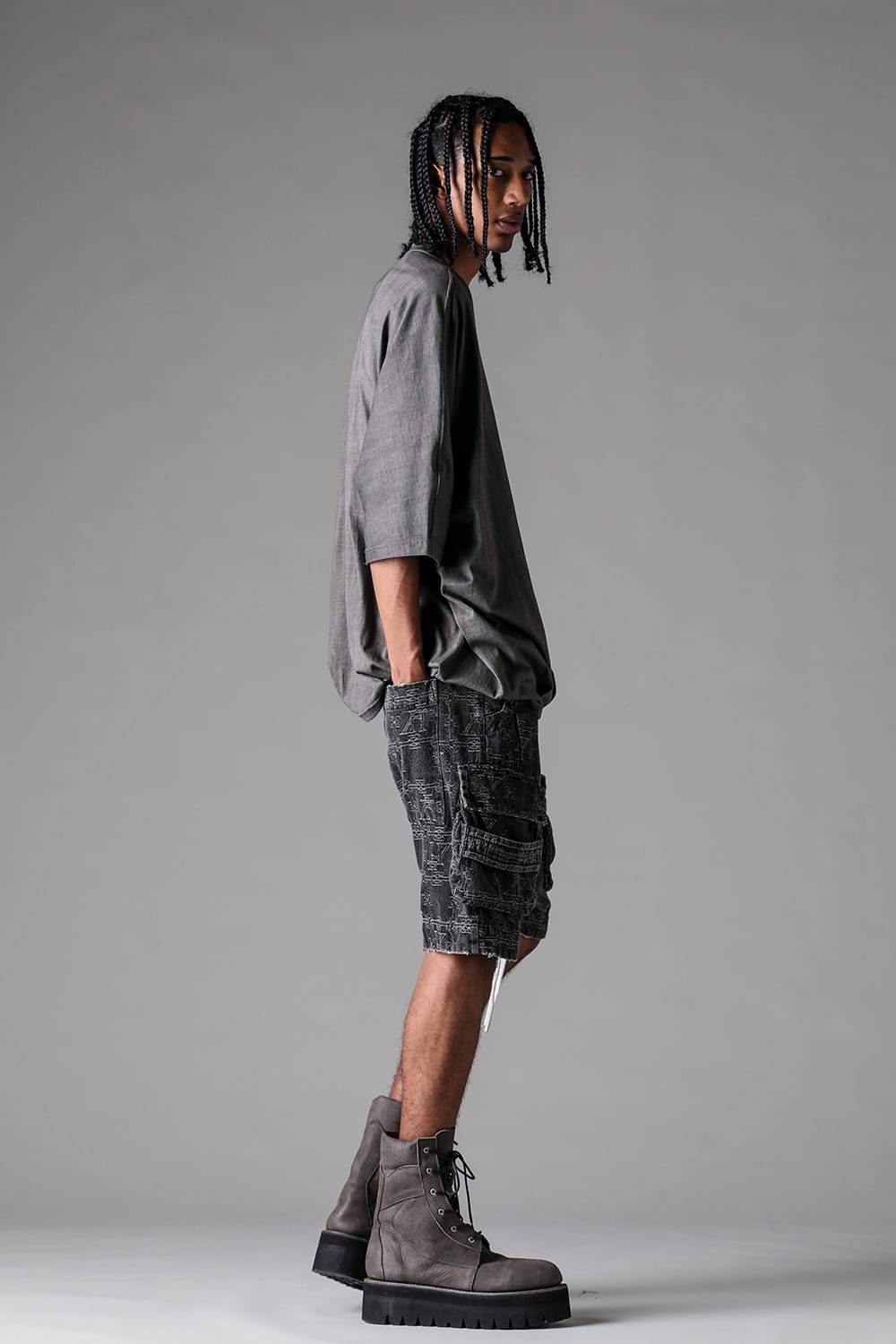 《2027SS先行予約》Sumi Dyed Dolman Jumbo Tee"L.Grey / Grey / D.Grey" / 墨染ドルマンジャンボTee"ライトグレー / グレー /ダークグレー"