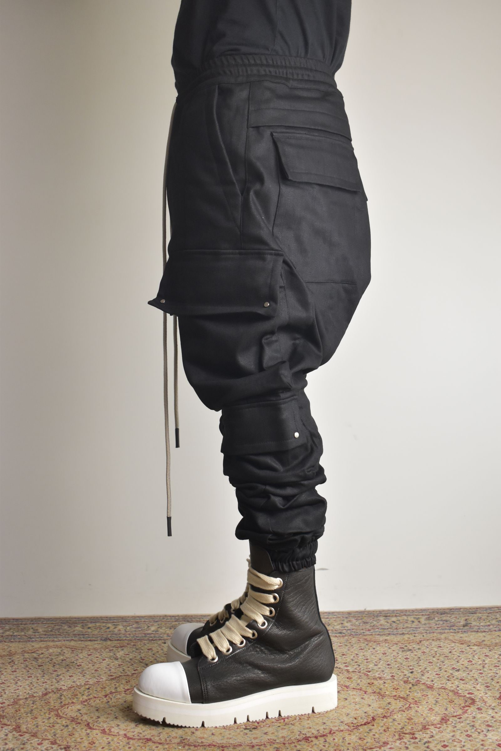 Bonding Sarouel Cargo Jogger Denim"Black" / ボンディングサルエルカーゴジョガーデニム"ブラック"