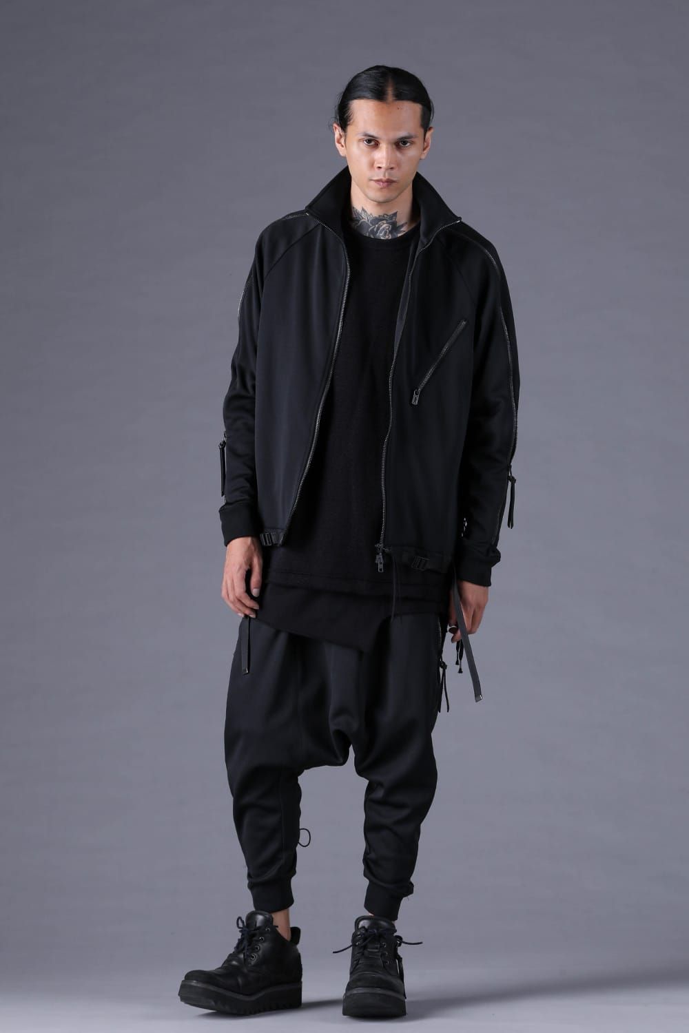《2027SS先行予約分》Zip-Line Track Sarrouel Pants"Black" / ジップライン トラックサルエルパンツ"ブラック"