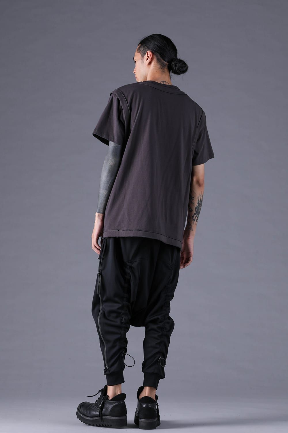 《2027SS先行予約分》30/- Cotton Layered S/S T-Shirt "Black" / Grey / Charcoal" / 30/-天竺レイヤードS/STシャツ "ブラック/グレー/チャコール"