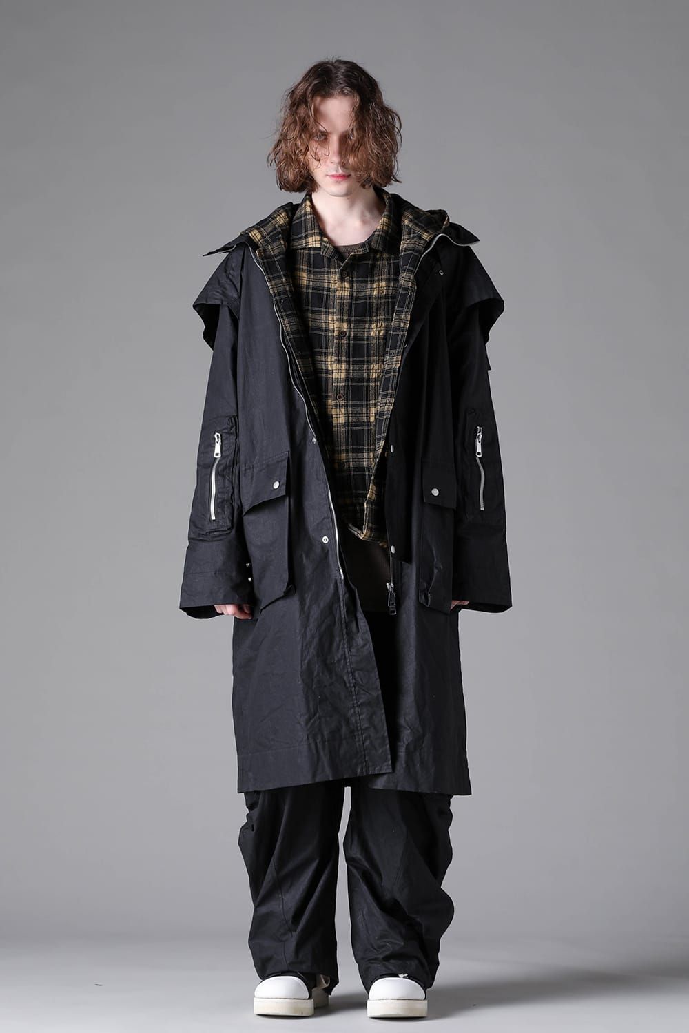 《2026AW先行予約》Layerd Stand Collar Coat"Black" /  レイヤードスタンドカラーコート"ブラック"