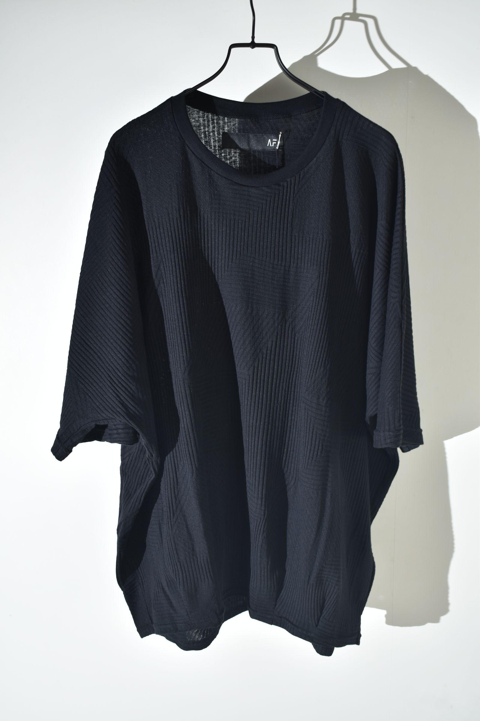 Deformed Stripe Pattern Dolman Tee "Black " /ディフォルメドストライプパターンドルマンTee"ブラック"