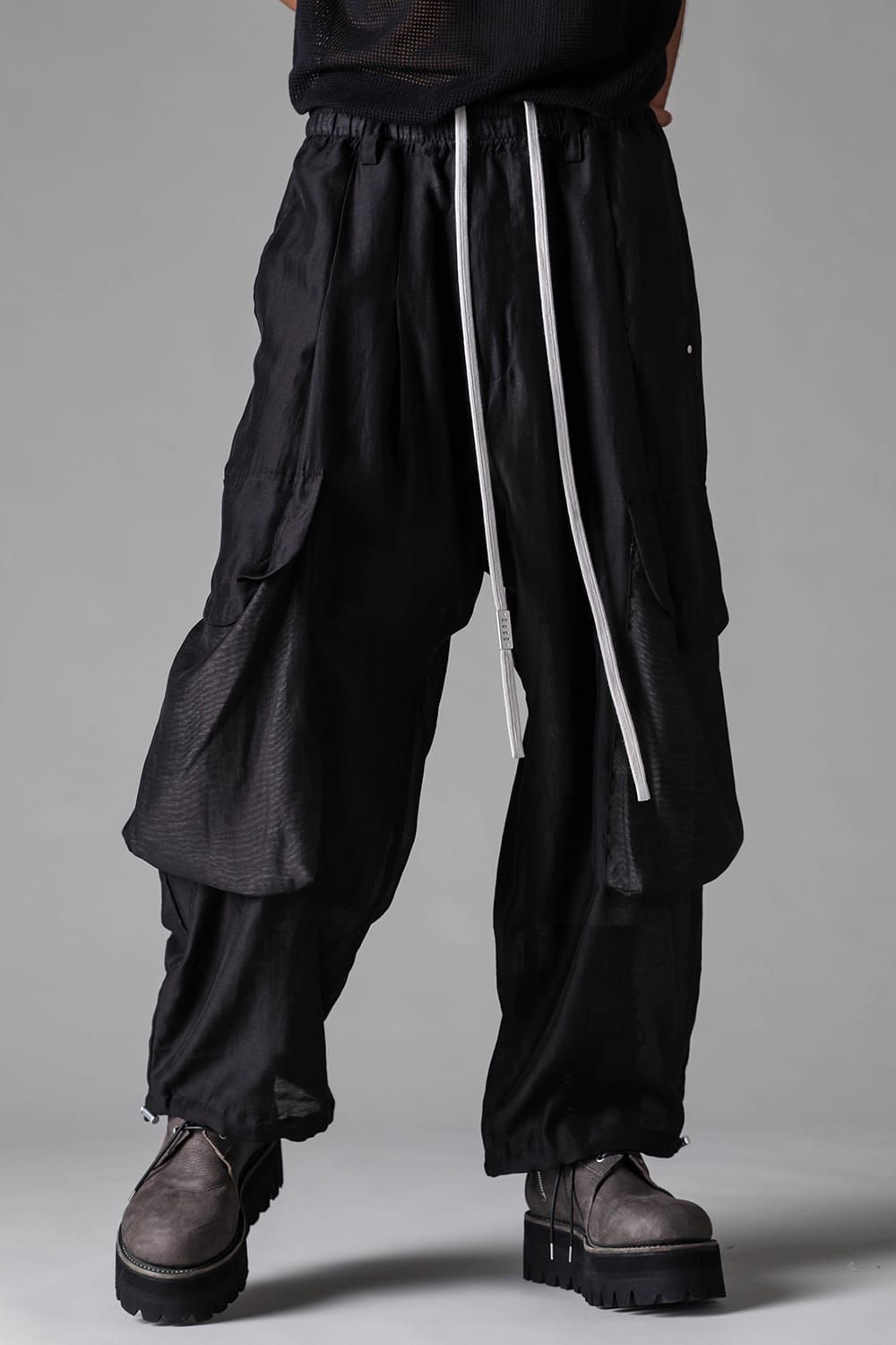 《2027SS先行予約》Cargo Tuck Wide Pants"Black " / カーゴタックワイドパンツ"ブラック"