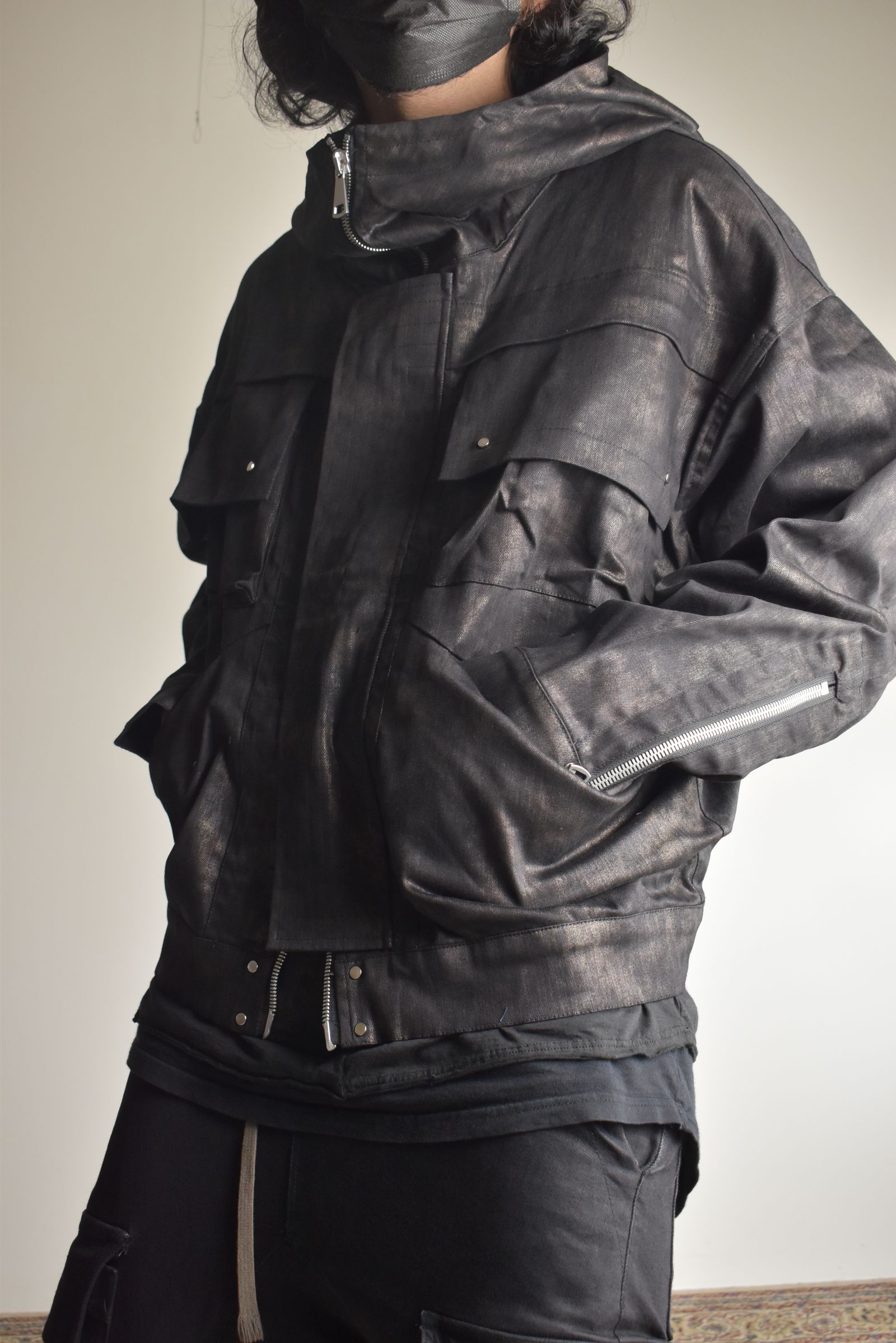 Metal Steam Camouflage Hooded Blouson"Black × Brown" / メタルスチームカモフラージュ フーデッドブルゾン"ブラック×ブラウン"