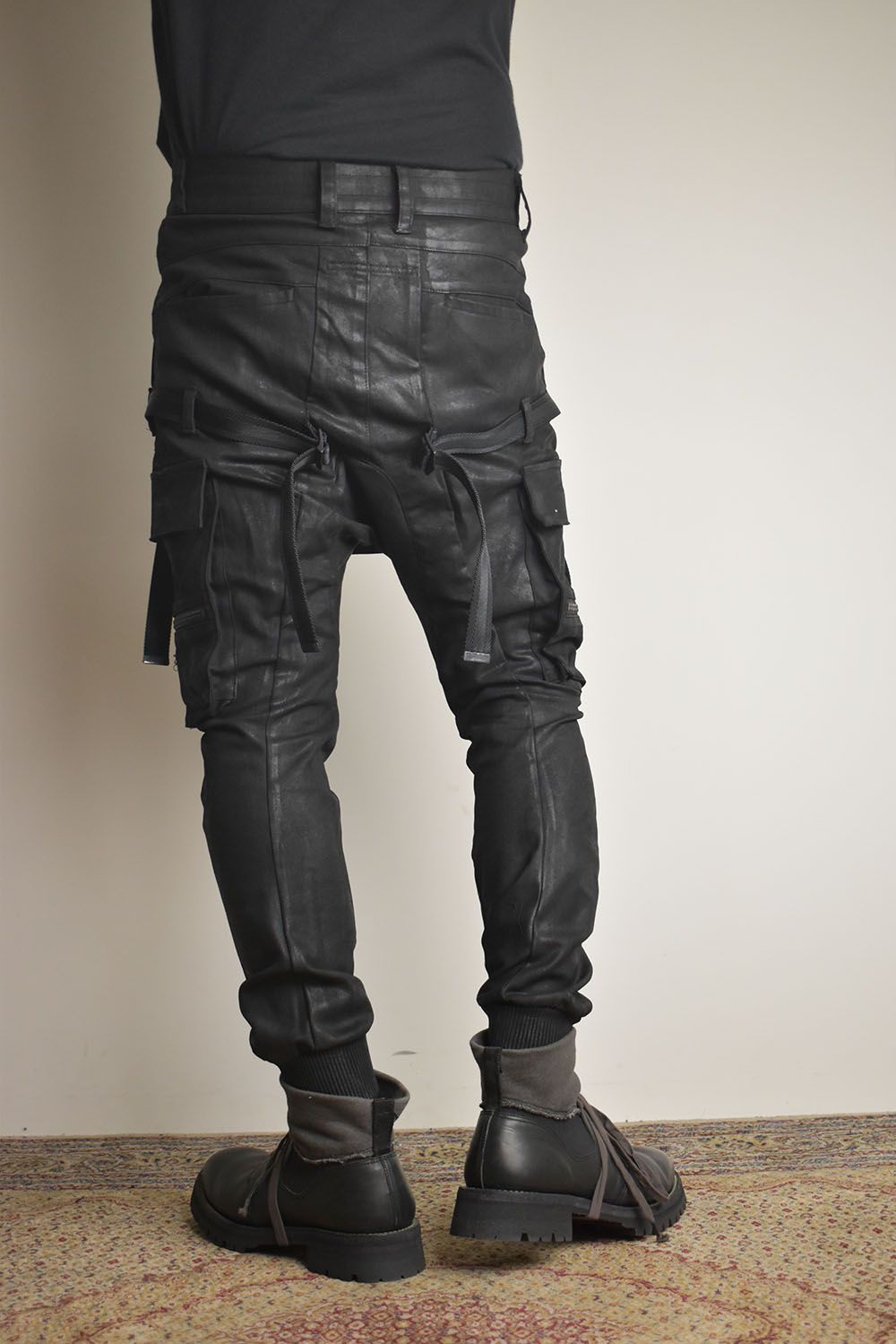 Product Coating Bag Attached Cargo Jogging Pants"Black" / 製品コーティングバッグアタッチドカーゴジョグパンツ"ブラック"