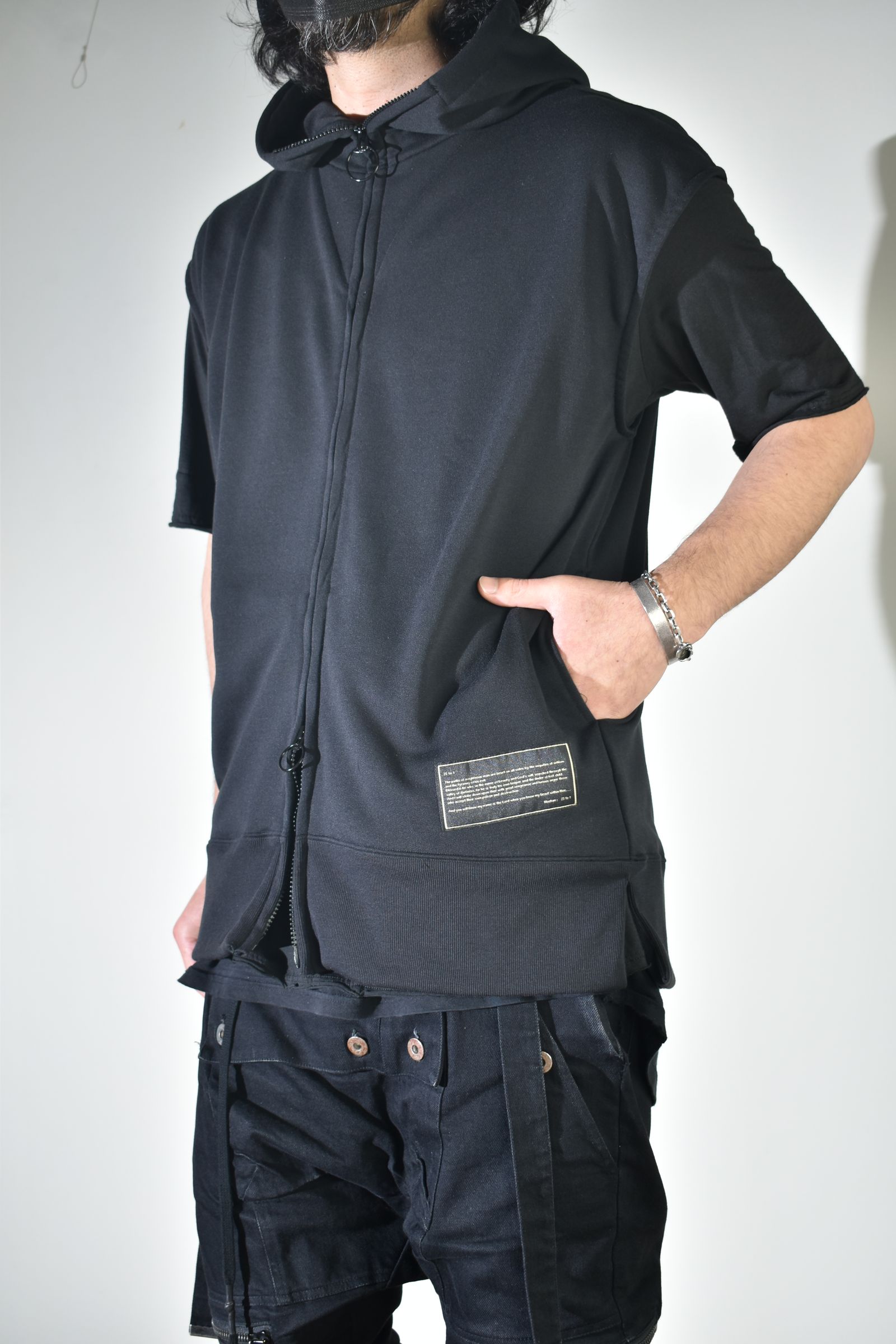 No Sleeve Zip Hoodie"Black" / ノースリーブジップフーディ"ブラック"