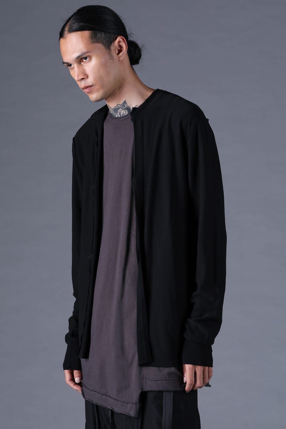 《2027SS先行予約分》16G High Gauge Silk Cotton Knit Cardigan"Black / Navy" / 16Gハイゲージシルクコットンニットカーディガン"ブラック / ネイビー"