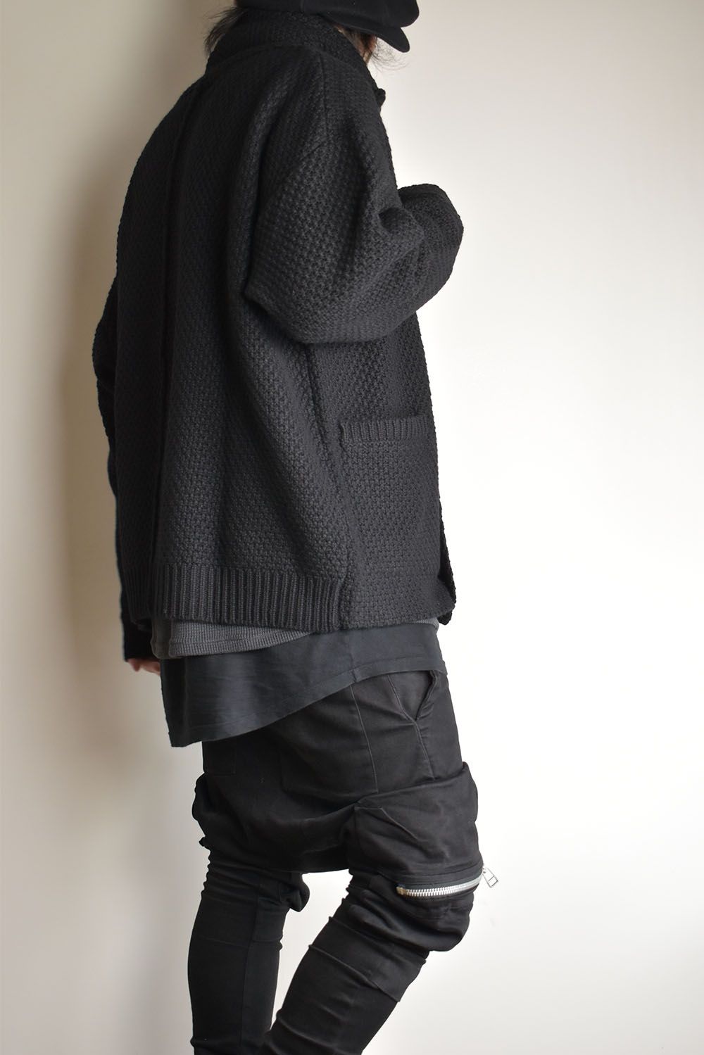 1.5G Snap Cardigan "Black" / 1.5Gスナップカーディガン"ブラック"