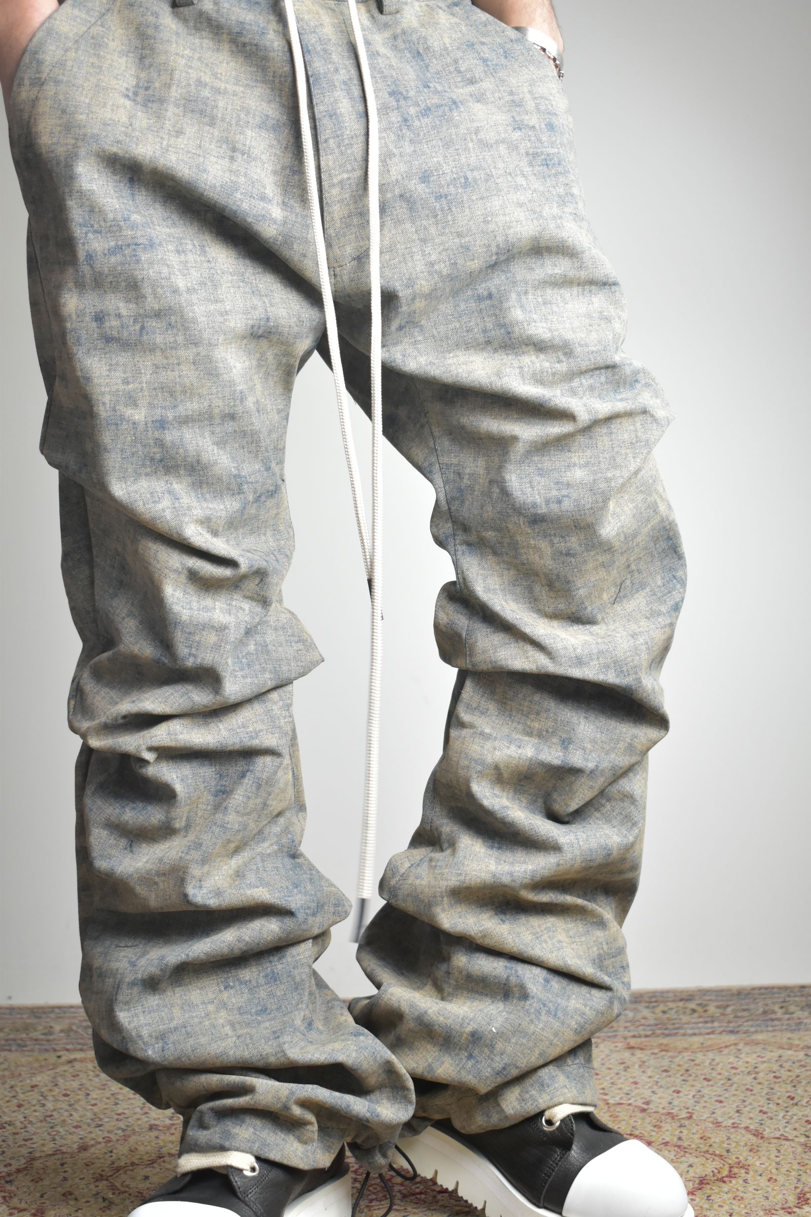 Blended Shades Denim Tuck Bootscut Pants"Steel Blue"/ ブレンデッドシェイドデニムタックブーツカットパンツ"スティールブルー"