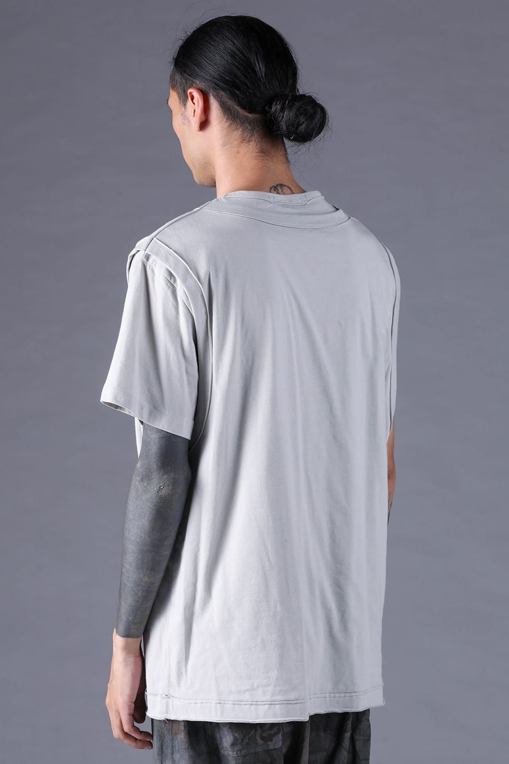 《2027SS先行予約分》30/- Cotton Layered S/S T-Shirt "Black" / Grey / Charcoal" / 30/-天竺レイヤードS/STシャツ "ブラック/グレー/チャコール"