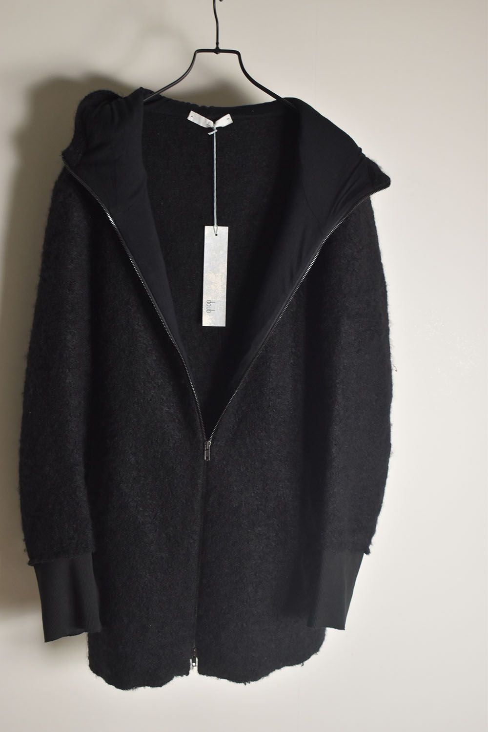 Mohair Knit Zip Hoodie "Black" / モヘアニットジップフーディ"ブラック"
