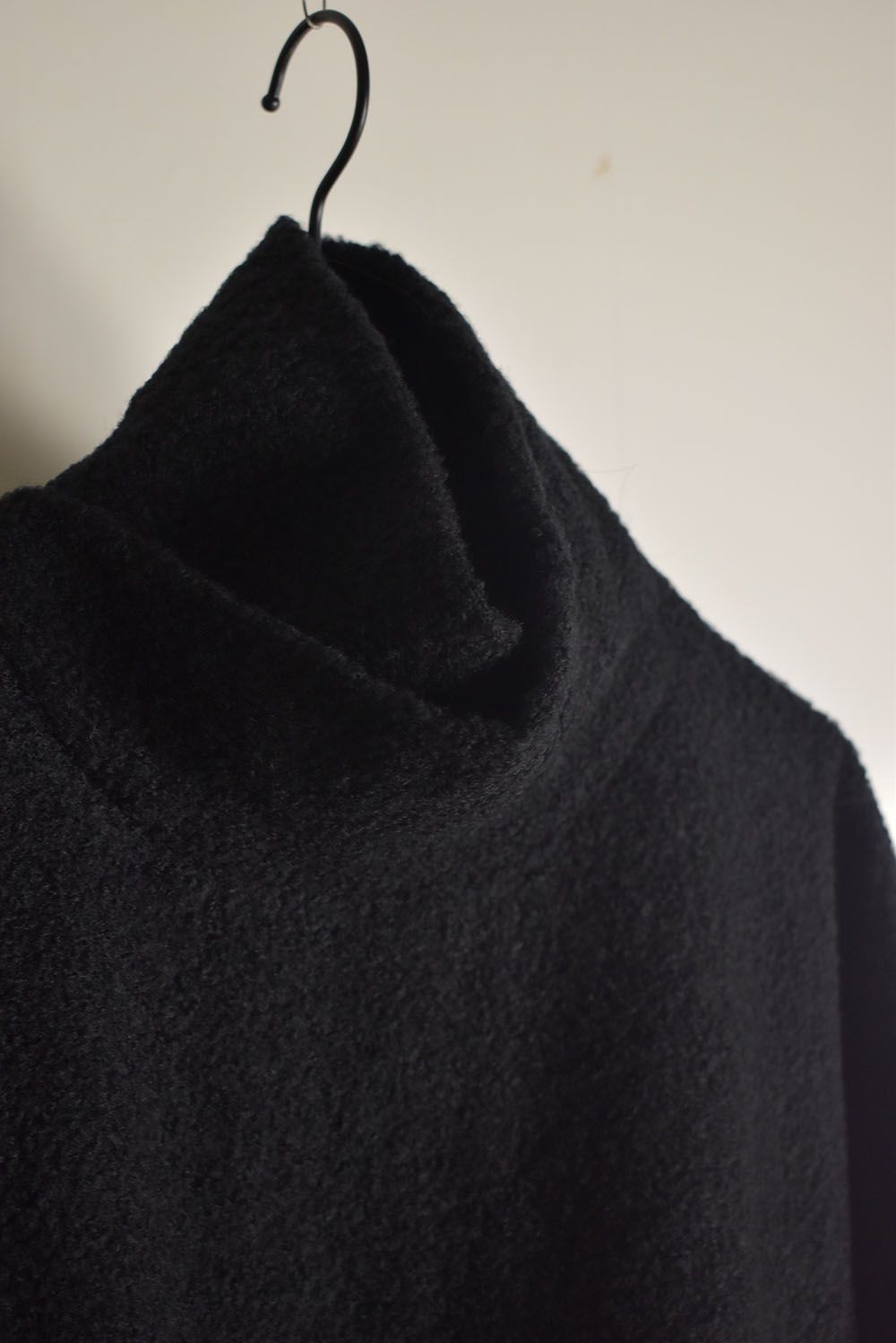 Loop Knit High Neck Long Sleeve T-Shirt "Black" / ループニットハイネックロングスリーブTシャツ"ブラック"